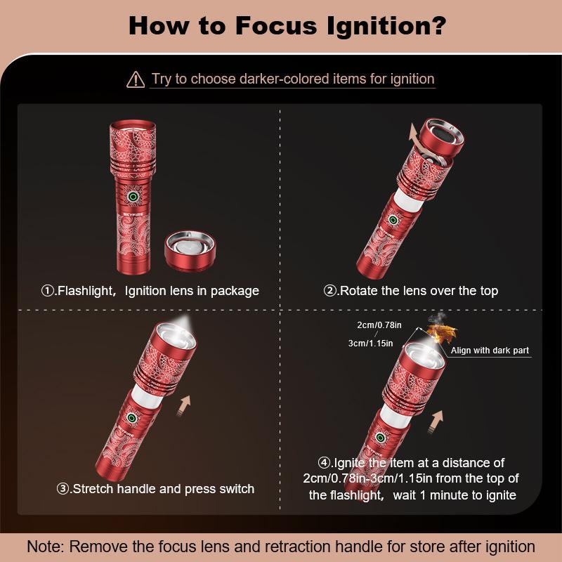 Skyfire Flashlight 2015 Outdoor Lighting Emergency Ignition Reverse Charging Multi-function,Camping light function