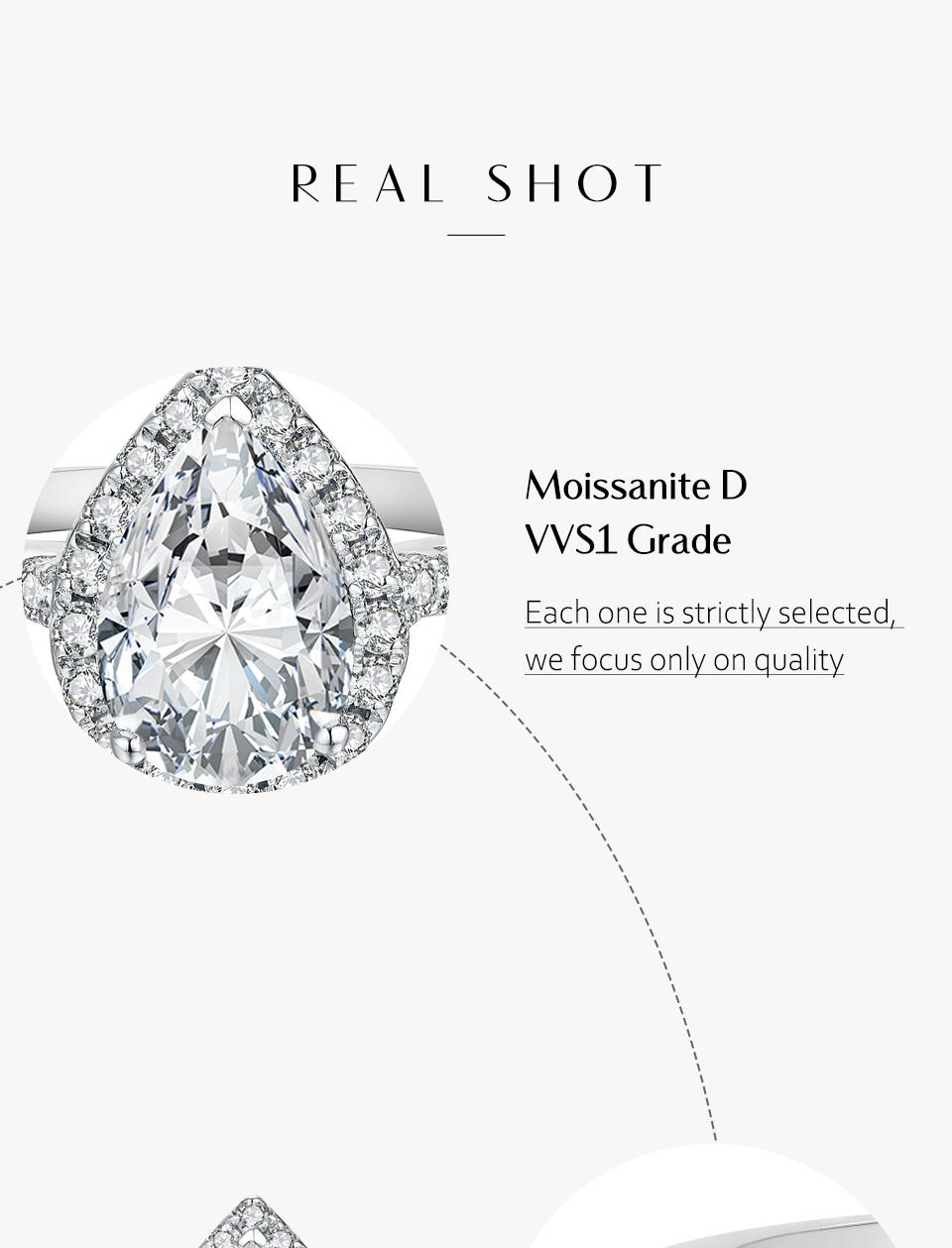 2CT Pear Cut Synthetic Moissanite Rings For Gift 925 Sterling Silver Engagement Wedding Anniversary Ring R062 SpringStatements