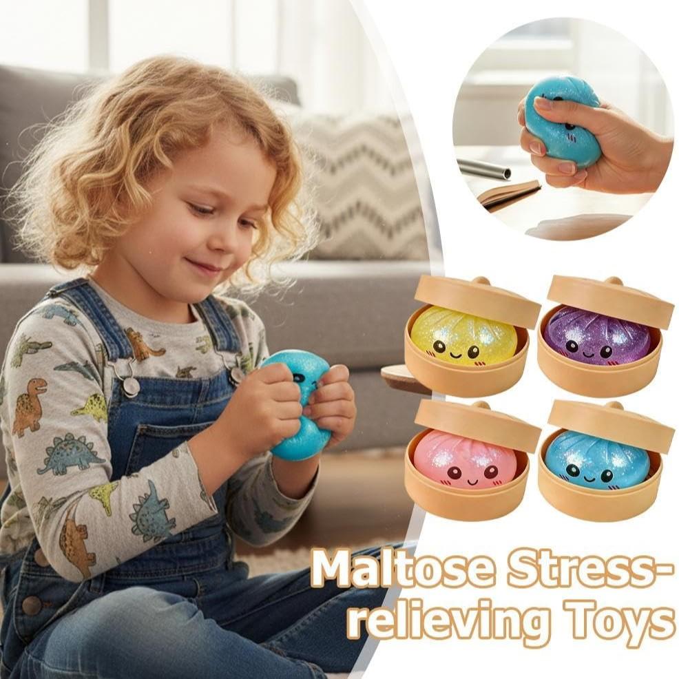 1 PCS Glitter Dumpling Squishy, Rare Glitter Dumpling Stress Ball, Colorful Dumplings Stress Balls Fidget Sensory Toy, Anxiety Squishies, Fidget Cube Stress Relief, Bun Stress Relief Fidget Low Rising, Squishies Dumpling Toys for Teens & Adults