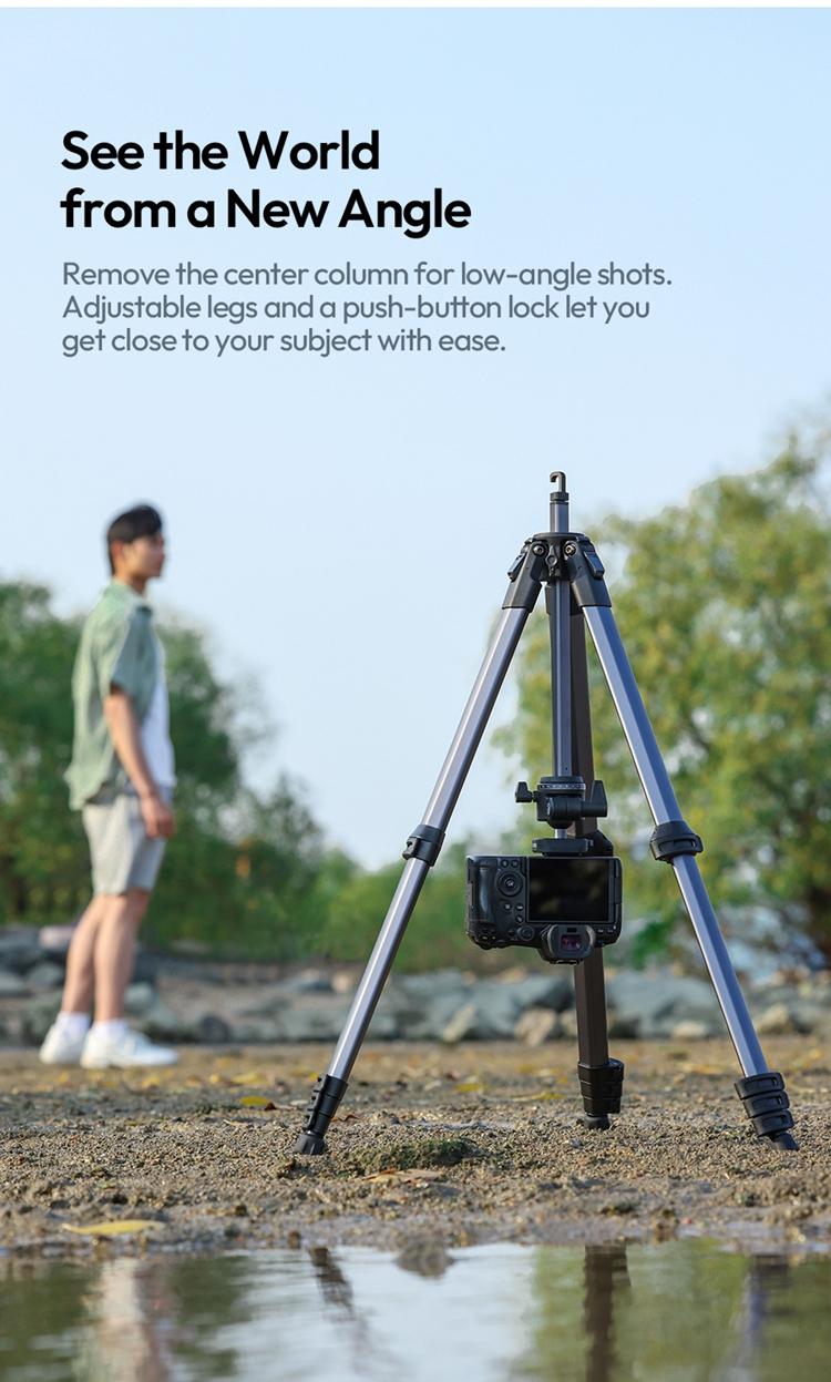 ULANZI Ombra Lightweight Travel Tripod, 59" Professional 5 Section Aluminum Camera Tripod with Claw Super Quick Release Design, for Canon Nikon Sony Cameras DSLR iPhone, Max Load 17lb