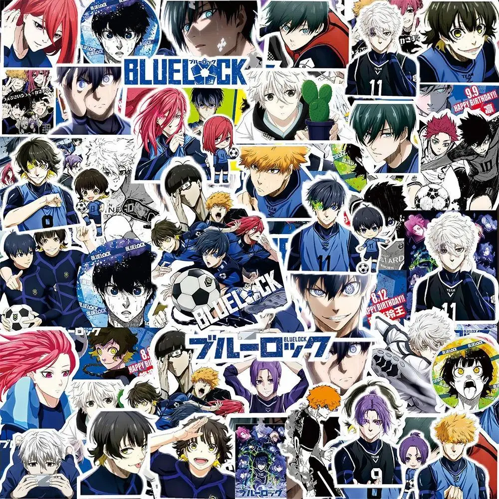 2026 New hot item 10/30/80pcs Classic BLUE LOCK Anime Graffiti Stickers Cool Cartoon Decals Toy DIY Motorcycle Phone Waterproof Manga Sticker Gift