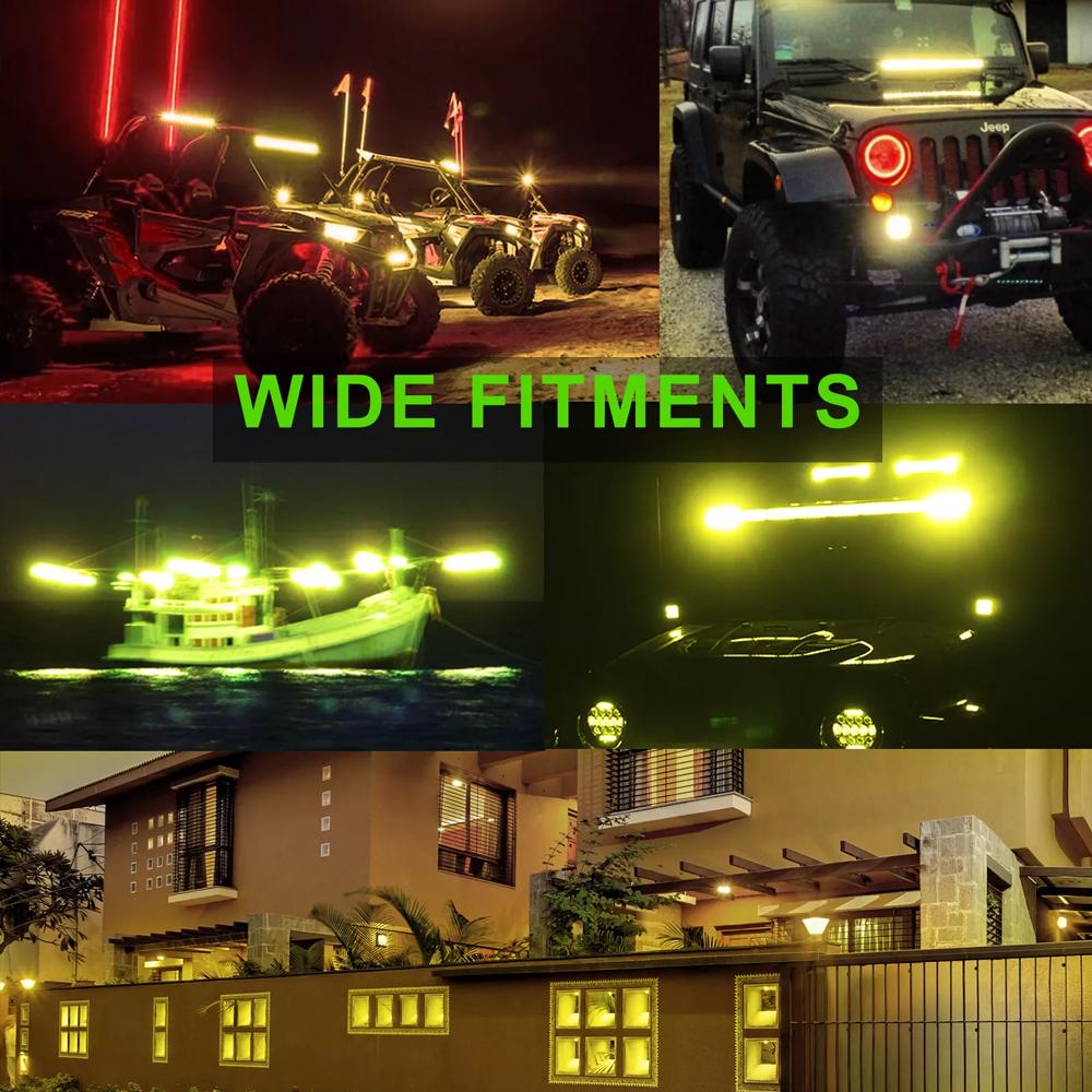 20 Inch 156W Amber LED Light Bar, Spot Flood Combo Beam LED Drivin Lamp, Off Road Lights LED Work Light for Outdoor