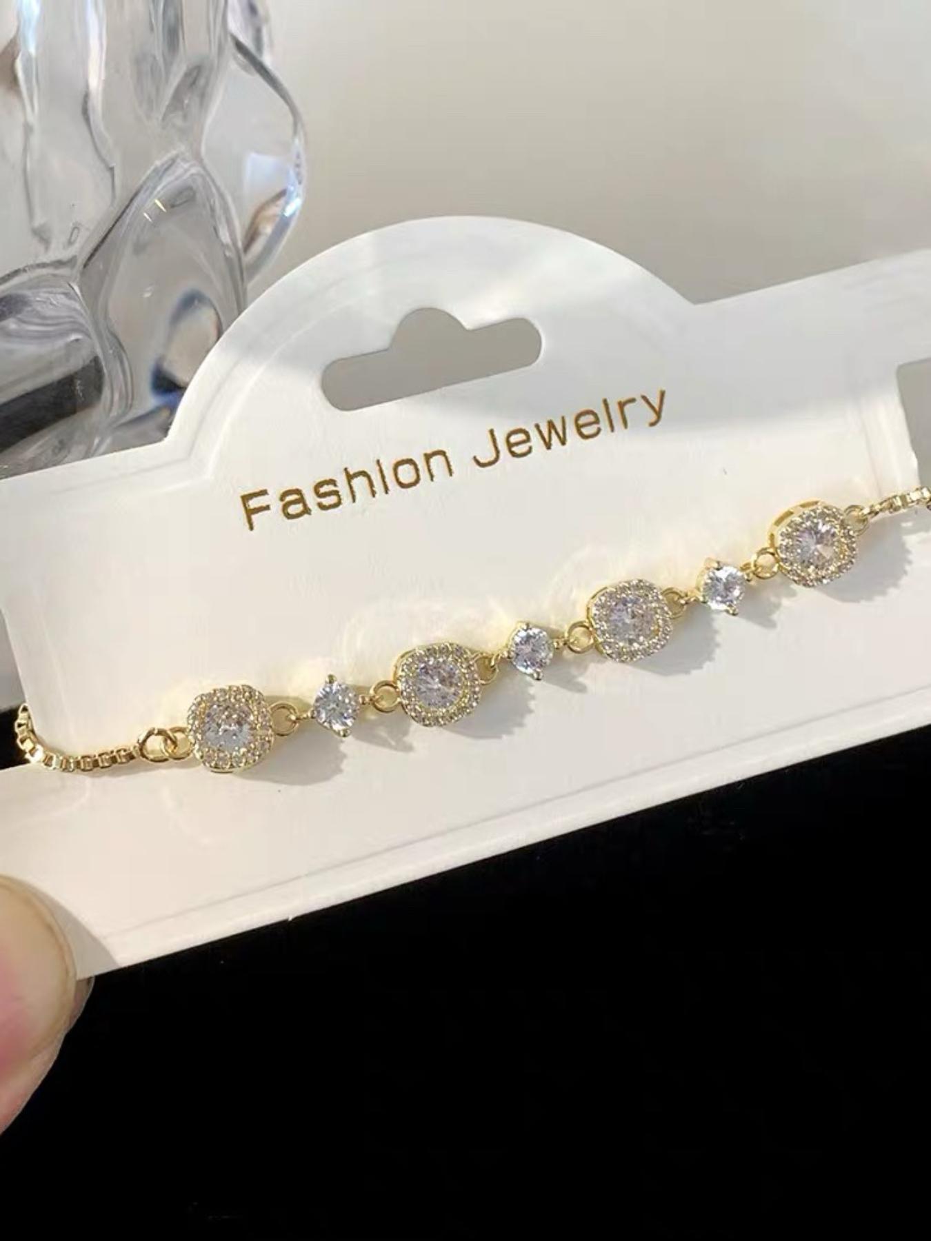 Elegant Zirconia Bracelet for Women, Adjustable Drawstring Design, Perfect for Daily Commute & Date, Stylish Accessory