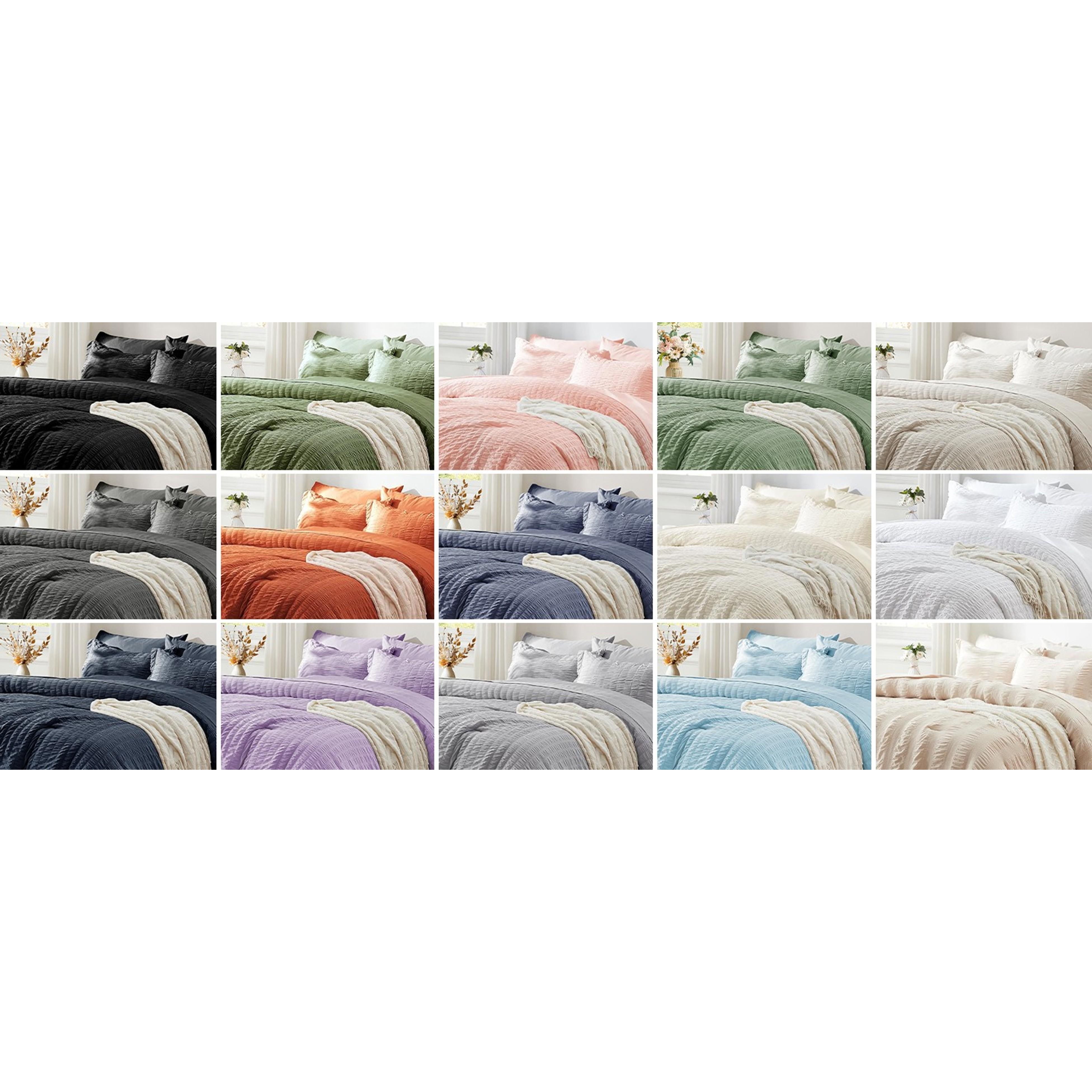 Queen Comforter Set 7 Piece, Green Bed in a Bag Queen Bedding Sets | Seersucker, OEKO-TEX Certified, Down Alternative Comforter with Breathable sheets&pillowcases,Lightweight,All Season Queen Comforter Set 7 Piece, Green Bed in a Bag Queen Bedding Sets | Seersucker, OEKO-TEX Certified, Down Alternative Comforter with Breathable sheets&pillowcases,Lightweight,All Season
