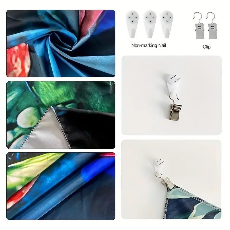 1 Counts Vibrant Jungle Landscape Tapestry - Jungle and Waterfall Prints, Lightweight Polyester Wall Hanging, Comes with Free Installation Kit - Perfect for Living Room, Bedroom, Office Decoration, Jungle Theme Decoration