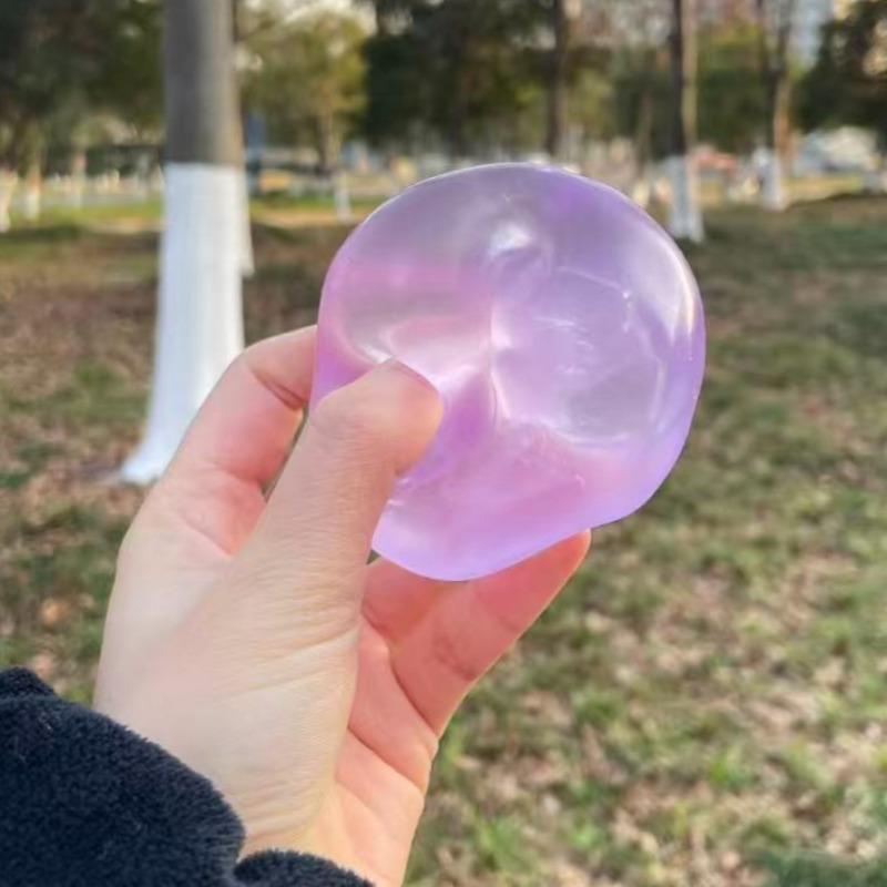 Transparent Squishy Plastic Mochi Fidget Toys with Coconut Oil & Maltose, Anti-Stress Sensory Squeeze Toys, Stress Ball Party Gifts for Adults