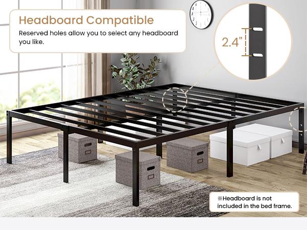 SHA CERLIN Heavy Duty Platform Bed Frame-Twin/Full/Queen/King/【Frame Only No Mattress】Self-Attached Headboard/No Box Spring Needed/Noise-Free & Non-Slip Design #ChristmasGifts#TikTokShopBlackFriday