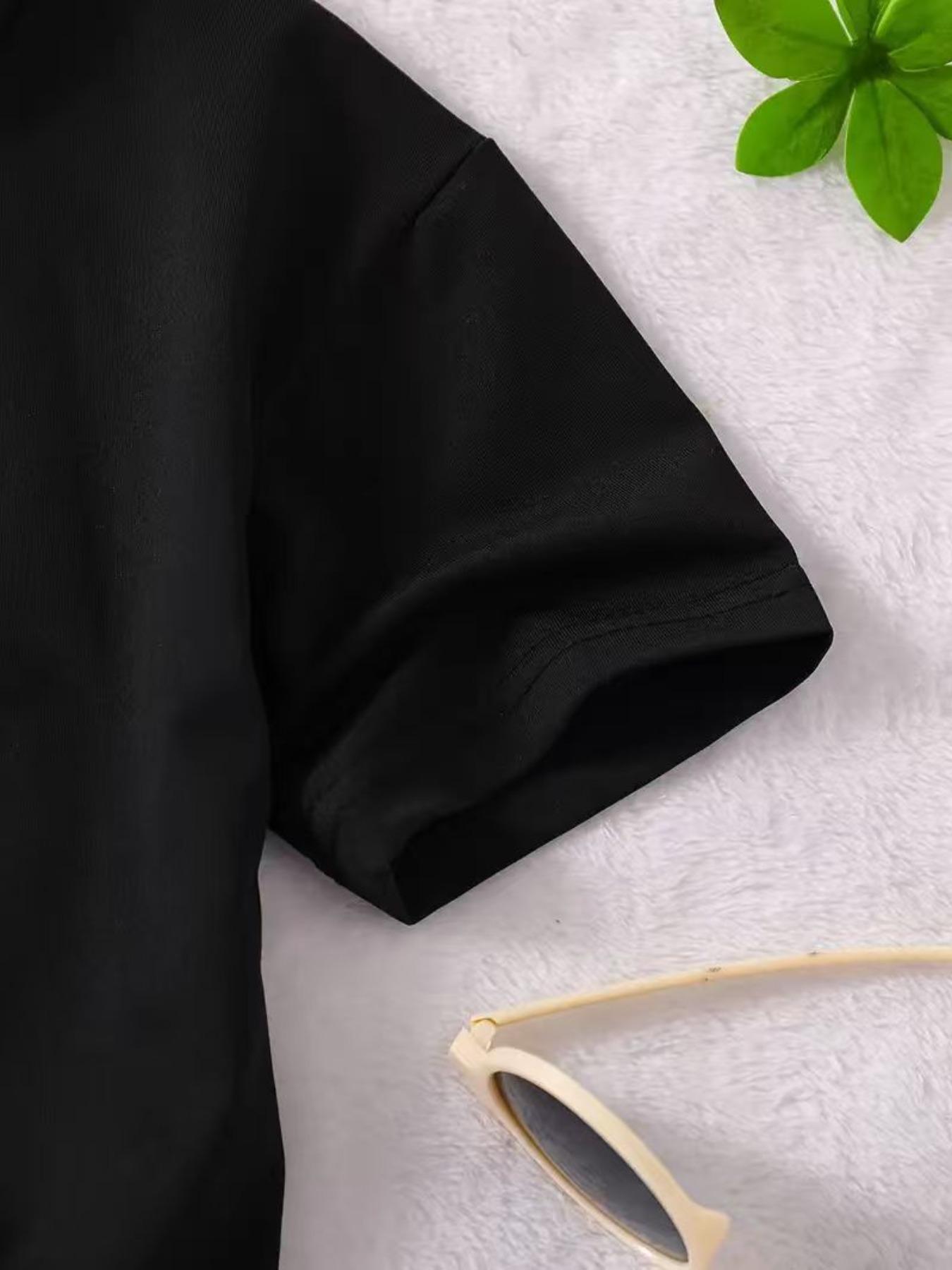 New Men's And Women's Short-Sleeved T-Shirts With Round Neck, Summer Black Top, Independence Day Dinosaur, Stars And Stripes Cape Patriotic Theme Print, Fashionable For Outdoor Leisure, Comfortable And Versatile, Excellent Gift Choice