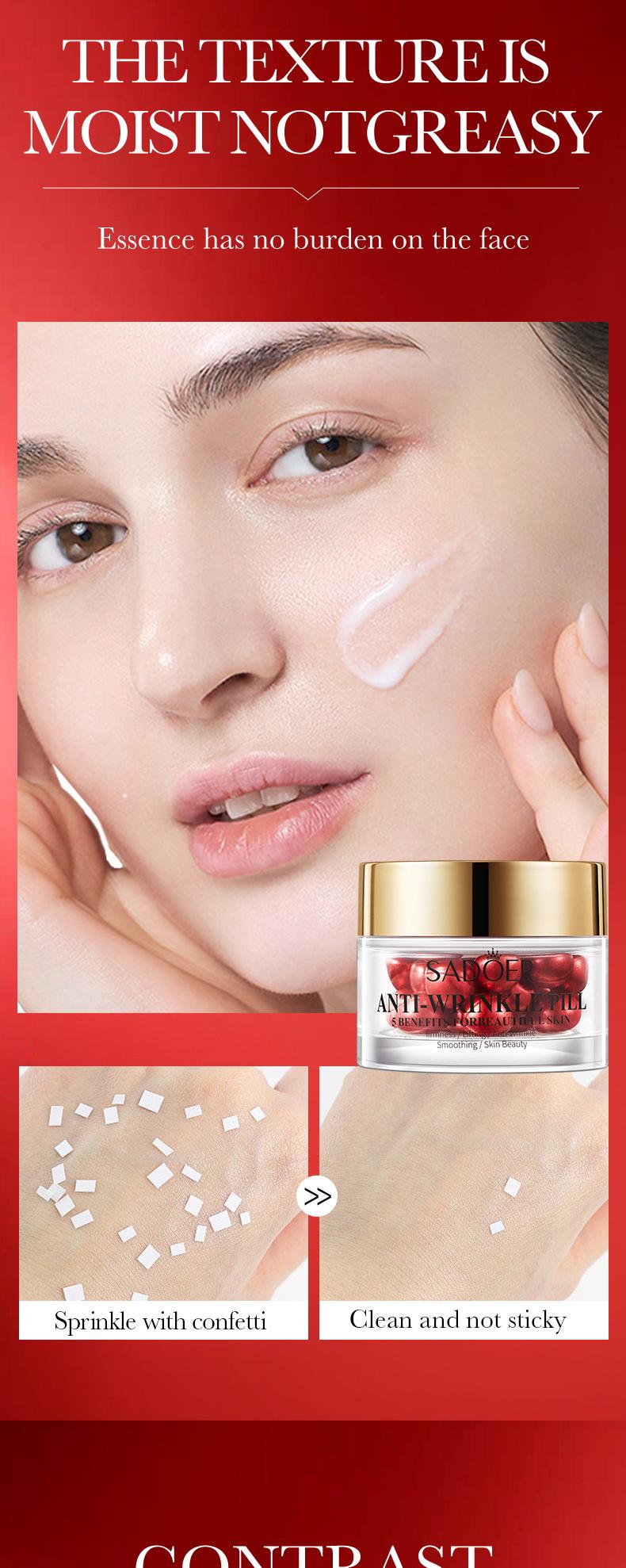 SADOER Anti-Wrinkle Pill,Benefits for Beautiful Skin,Beauty Tool,Firmness/Lifting/ Anti-wrinkle/Smoothing/Skin Beauty   Moisturizers Skincare