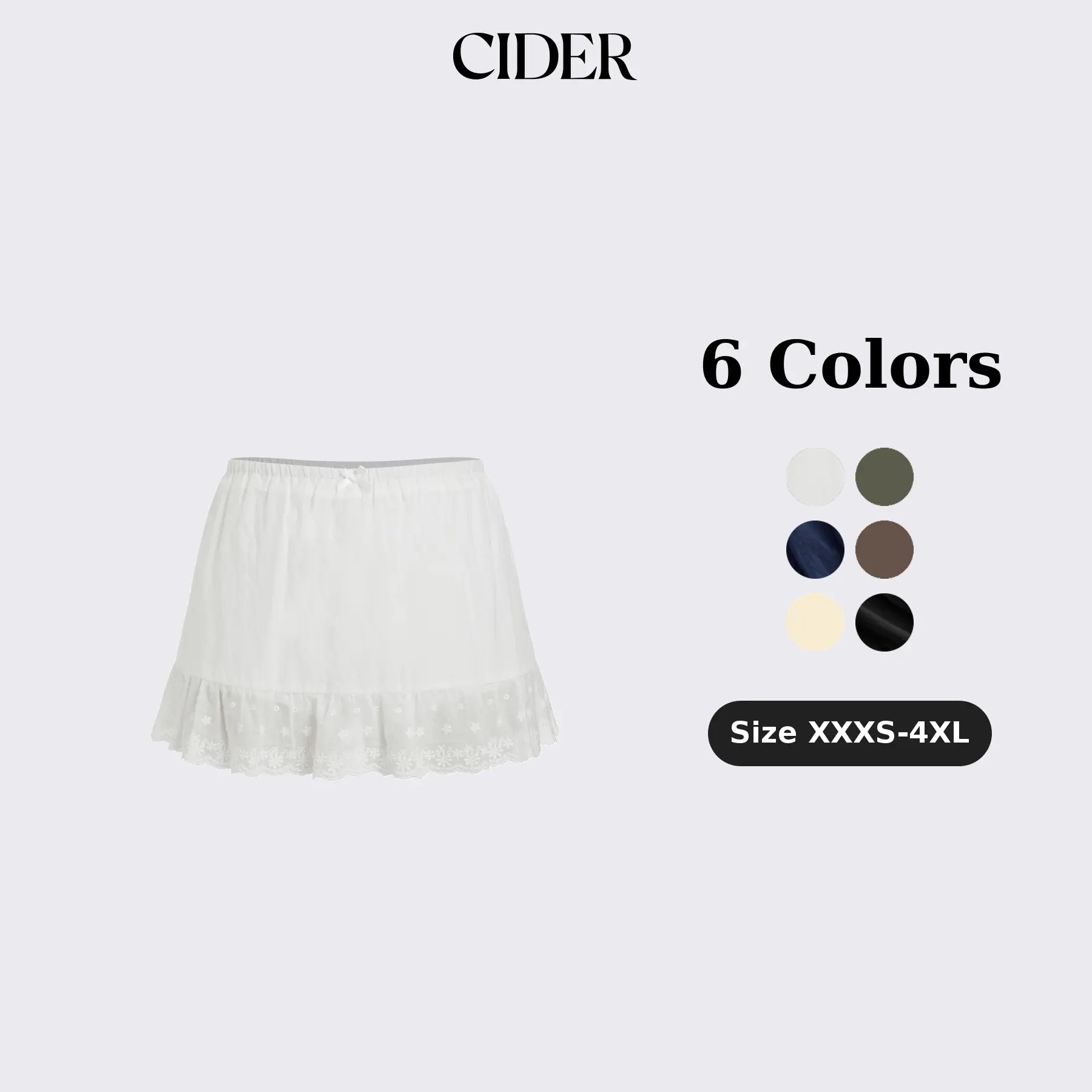 Cider Cotton-blend Low Rise Textured Bowknot Ruffle Hem Mini Skirt Cider Cotton-blend Low Rise Textured Bowknot Ruffle Hem Mini Skirt