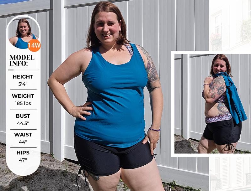 Holipick Women Three Piece Plus Size Tankini Swimsuits Tummy Control Bathing Suits with Sports Bra with Boy Shorts