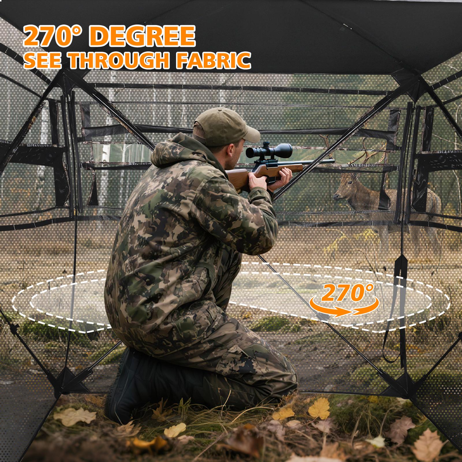 Bearbro Portable 270° /360° See Through Hunting Blind Pop-Up Ground Blind with Tie-downs & Carrying Bag for Deer, Duck and Turkey Hunting,New upgraded version, featuring 4 reflective triangular fabrics,TikTokshopBlackFriday Bearbro Portable 270° /360° See Through Hunting Blind Pop-Up Ground Blind with Tie-downs & Carrying Bag for Deer, Duck and Turkey Hunting,New upgraded version, featuring 4 reflective triangular fabrics,TikTokshopBlackFriday