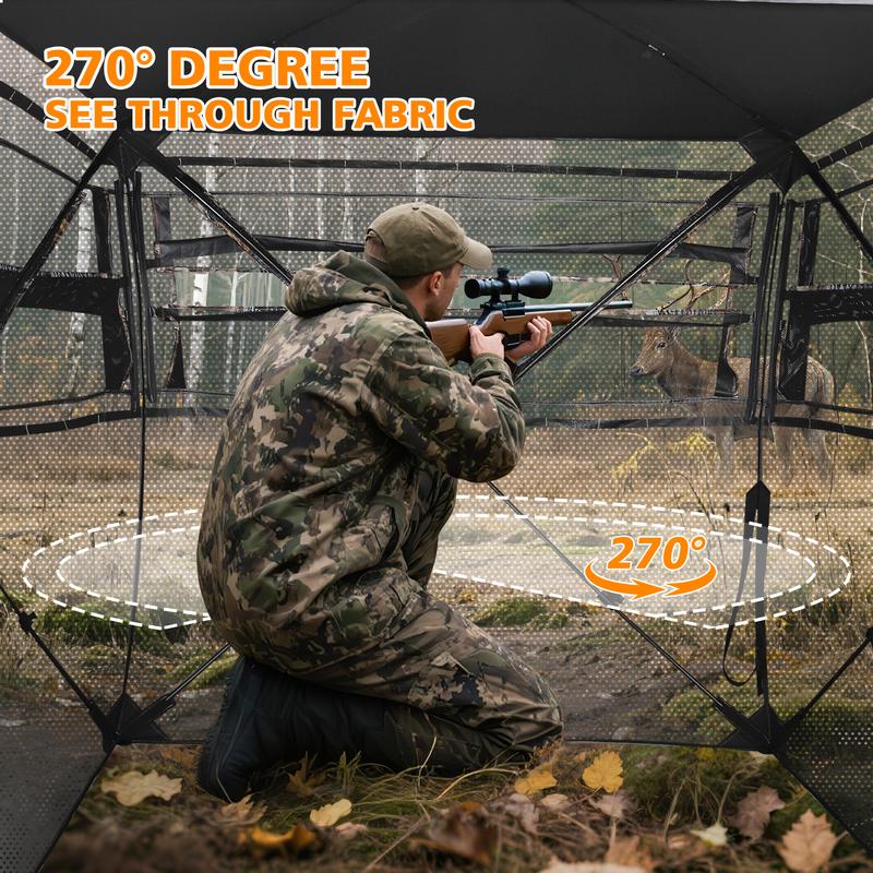 Bearbro Portable 270° /360° See Through Hunting Blind Pop-Up Ground Blind with Tie-downs & Carrying Bag for Deer, Duck and Turkey Hunting,New upgraded version, featuring 4 reflective triangular fabrics,TikTokshopBlackFriday Bearbro Portable 270° /360° See Through Hunting Blind Pop-Up Ground Blind with Tie-downs & Carrying Bag for Deer, Duck and Turkey Hunting,New upgraded version, featuring 4 reflective triangular fabrics,TikTokshopBlackFriday