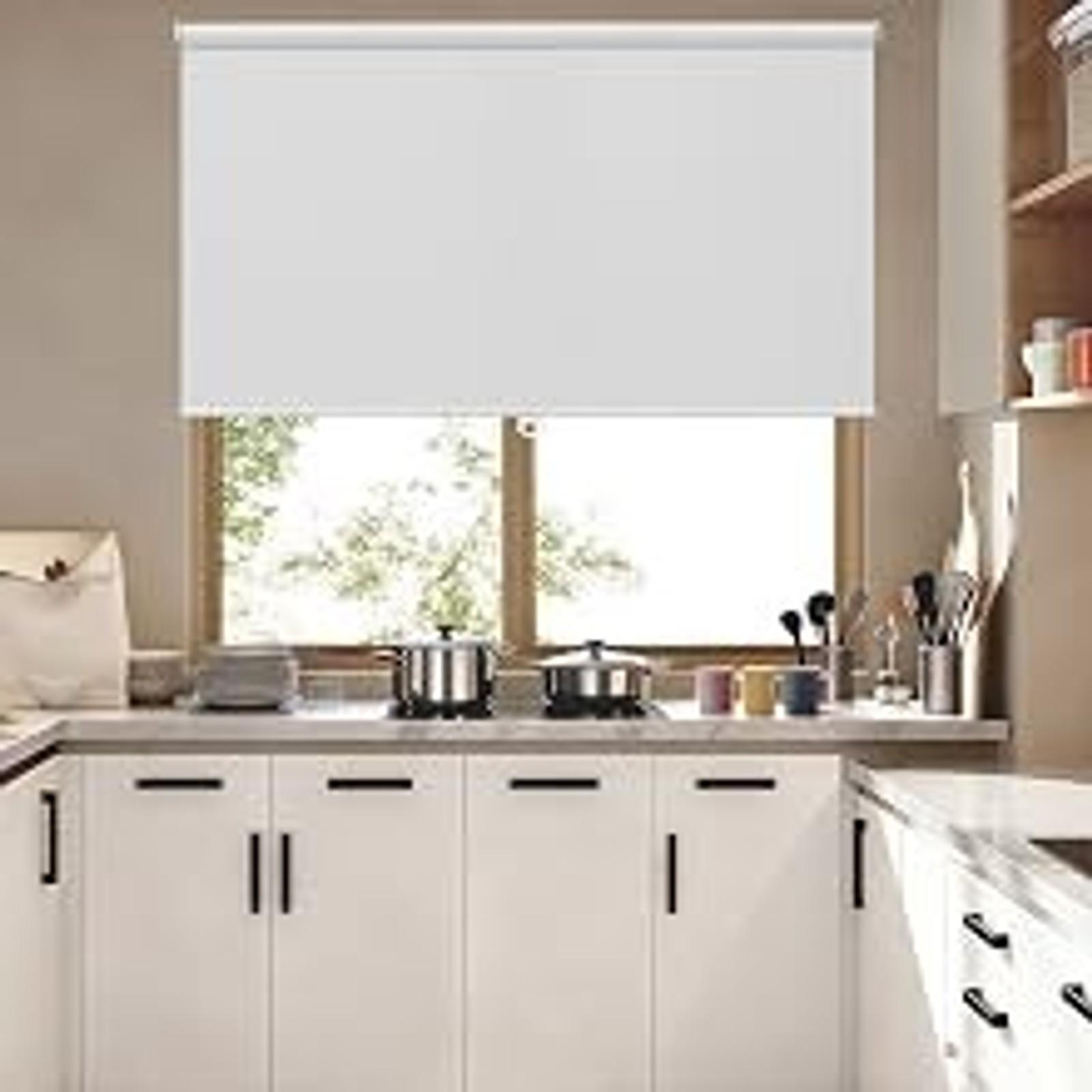 Blackout Cordless Roller Shades Blinds,23" W x 72" H,White | Blackout Fabric UV Thermal Insulated,Spring System For Windows Door,Pull Down Room Darkening,Easy to Install for Home,Office