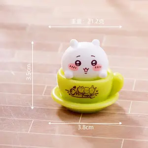 Chiikawa Cute Tea Cup Mini Figures Hachiware Usagi Momonga Collectible Ornaments Anime Desk Decoration Kawaii Gift for Girls