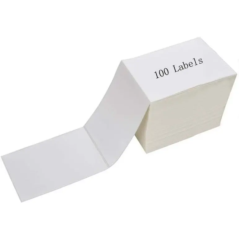 4 x 6 Direct Thermal Shipping Labels with Perforations, Label Paper for Thermal Label Printer, Shipping Labels Compatible with  MUNBYN JADENS  POLONO Rollo Printer,100 Labels