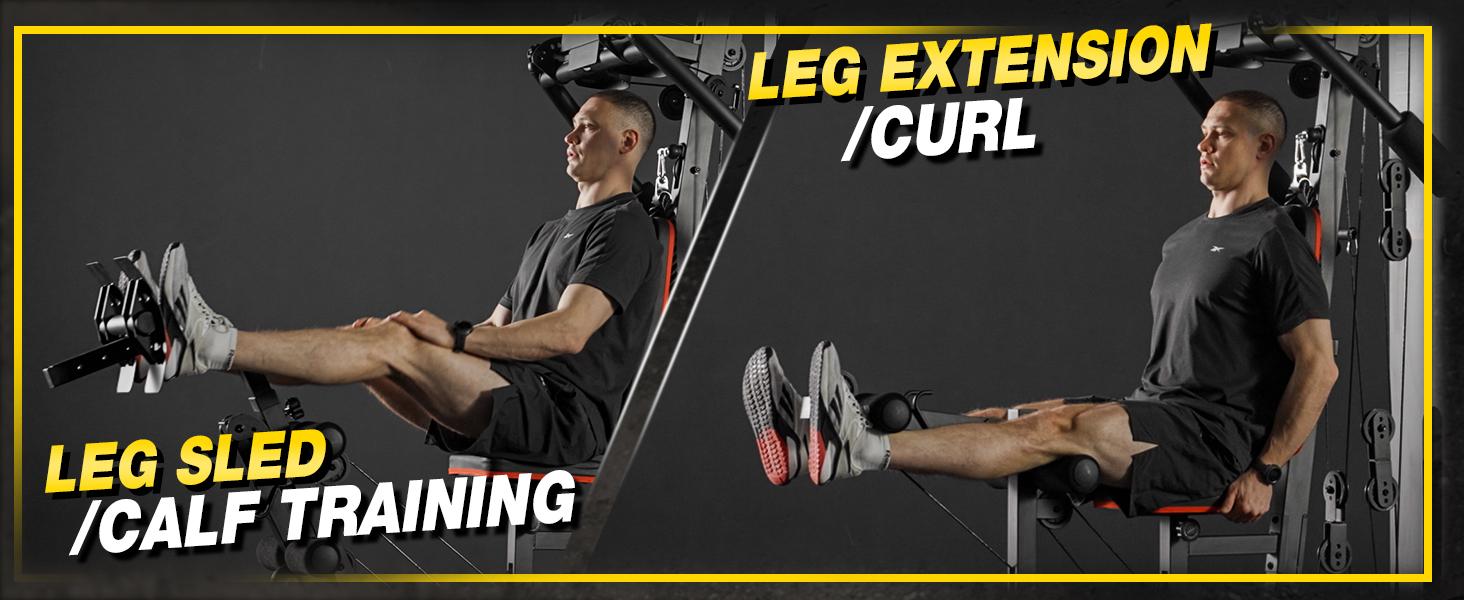 Home Gym, Multifunctional Home Gym Equipment, Home Gym Station with 150LBS Weight Stack, Exercise Equipment for Full Body Strength Training Lat Pulldown Machine SpringStatements