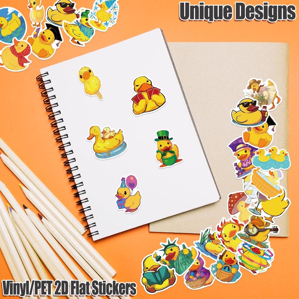 50PCS Little yellow duck Aesthetic Vinyl Stickers Pack for Laptop Water Bottle Phone Case Skateboard Journal Scrapbook DIY Decoration