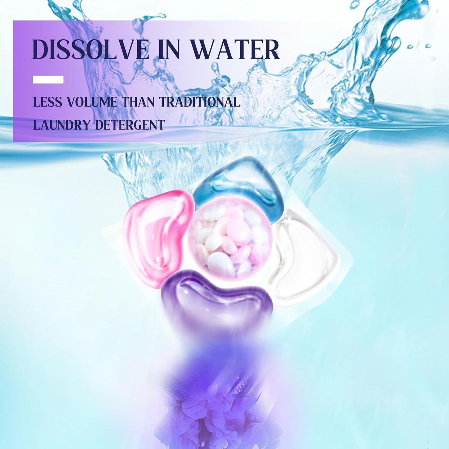 5-In-1 Laundry Detergent beads, 50pcs/120pcs Scent Booster Laundry capsules 💐 Concentrated Liquid Fabric Softener, Fruit Scented, Strong Stain Removal, Color Protection 👕✨, Laundry Detergent Balls, Laundry Pods Laundry Tools & Accessories