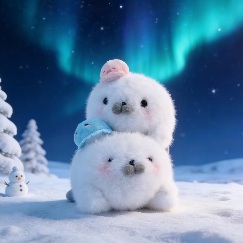 25cm/9.84in Healing Comfort Seal Plush Toy | Soft & Fluffy | 2 Cute Styles - Blue Sleepy/Pink Beady Eyes | Thoughtful Valentine’s Gift for Girlfriend & Loved One | Sweet Companion Doll for Kids’ Growth | Warm Hug Buddy for Cozy Days