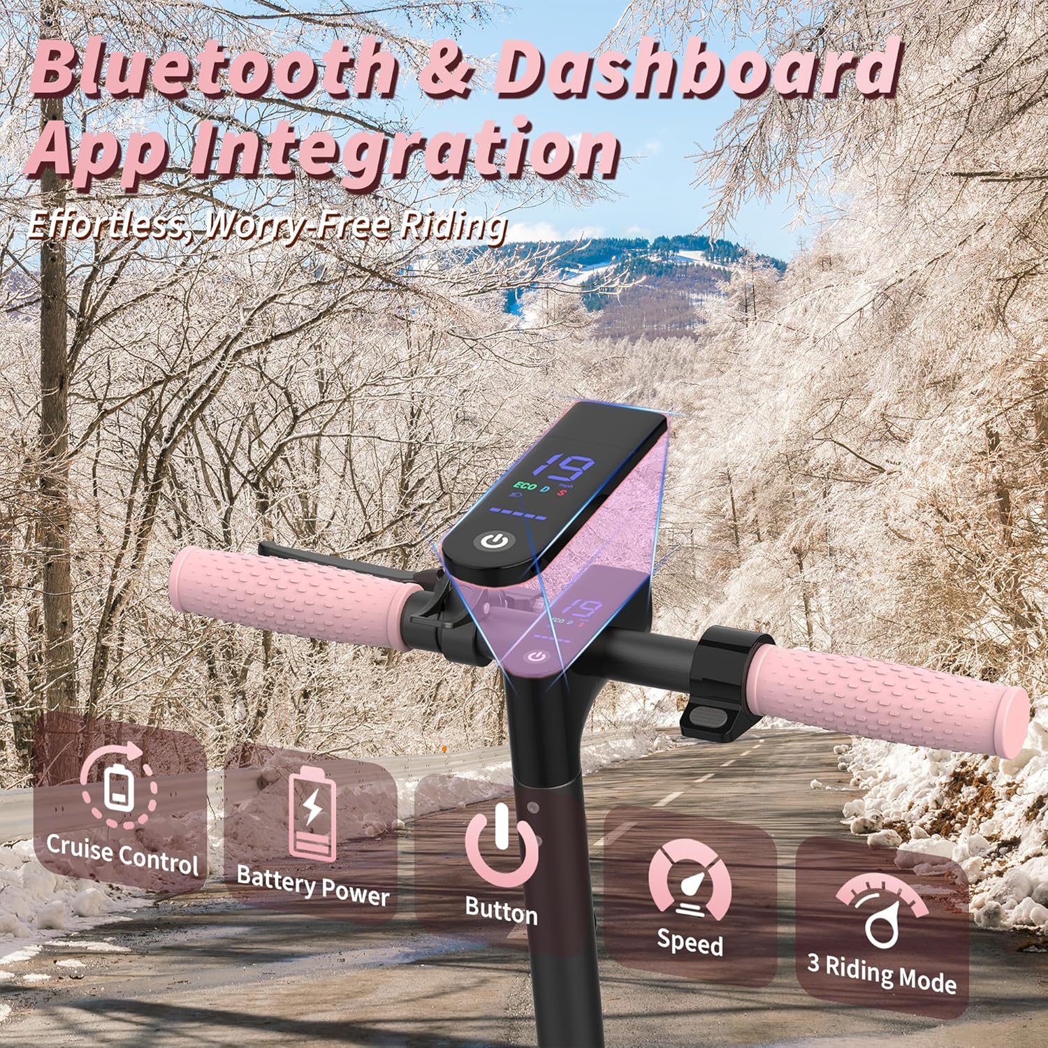 Electric Scooter,8.5" Tires,350W Motor,Up to 19MPH Max Speed,Portable Electric Scooter with Light, Suitable for Female Girls,Halloween Gifts