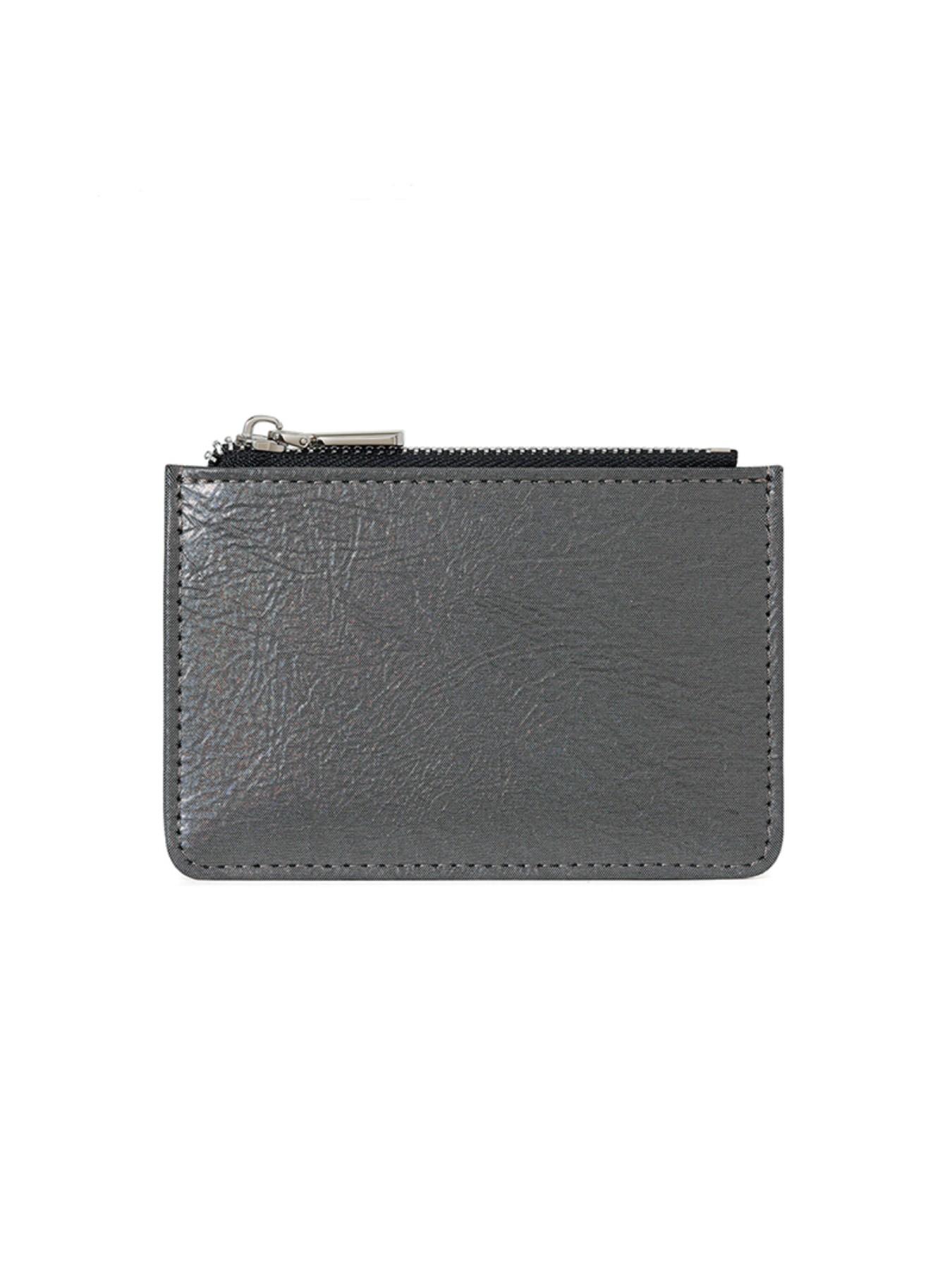 New Ultra-Thin PU Leather Wallet, Flat Pattern Coin Purse, ID Protection Case, Card Holder, Silver Color, Fashionable Accessory