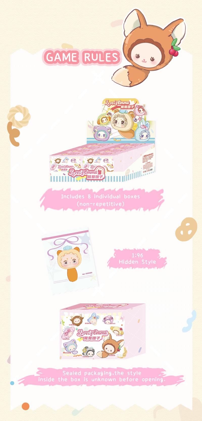 Lovely Emma Plush Blind Box Collection, Surprise Adorable Creative Plush Keychain, Lovely Emma Keychains, Cute Collectible Figures for Trendy Gifts