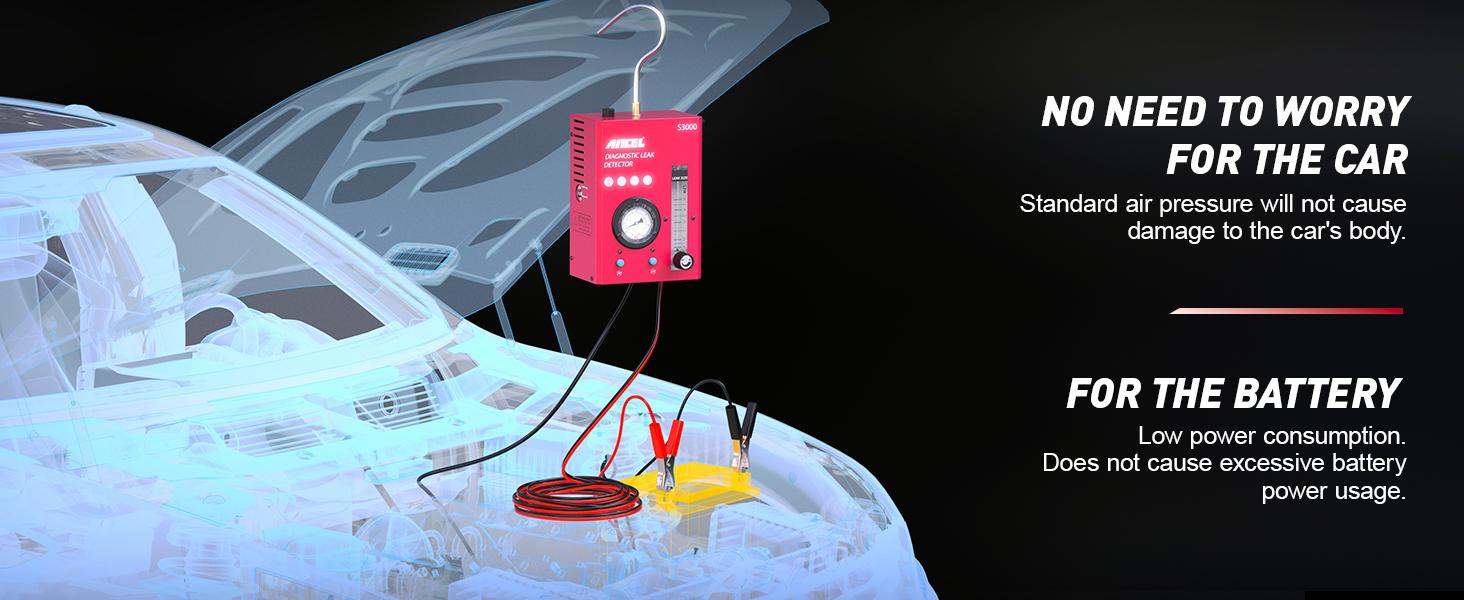 ANCEL S3000 Automotive Smoke Machine with Built-in Air Compressor Professional Leak Detector for EVAP Vacuum Fuel & More Car Vehicle Leak Testing