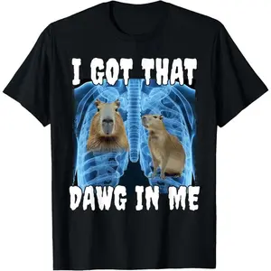 I Got That Dawg In Me Capybara Summer Casual Shortsleeve  T-Shirt