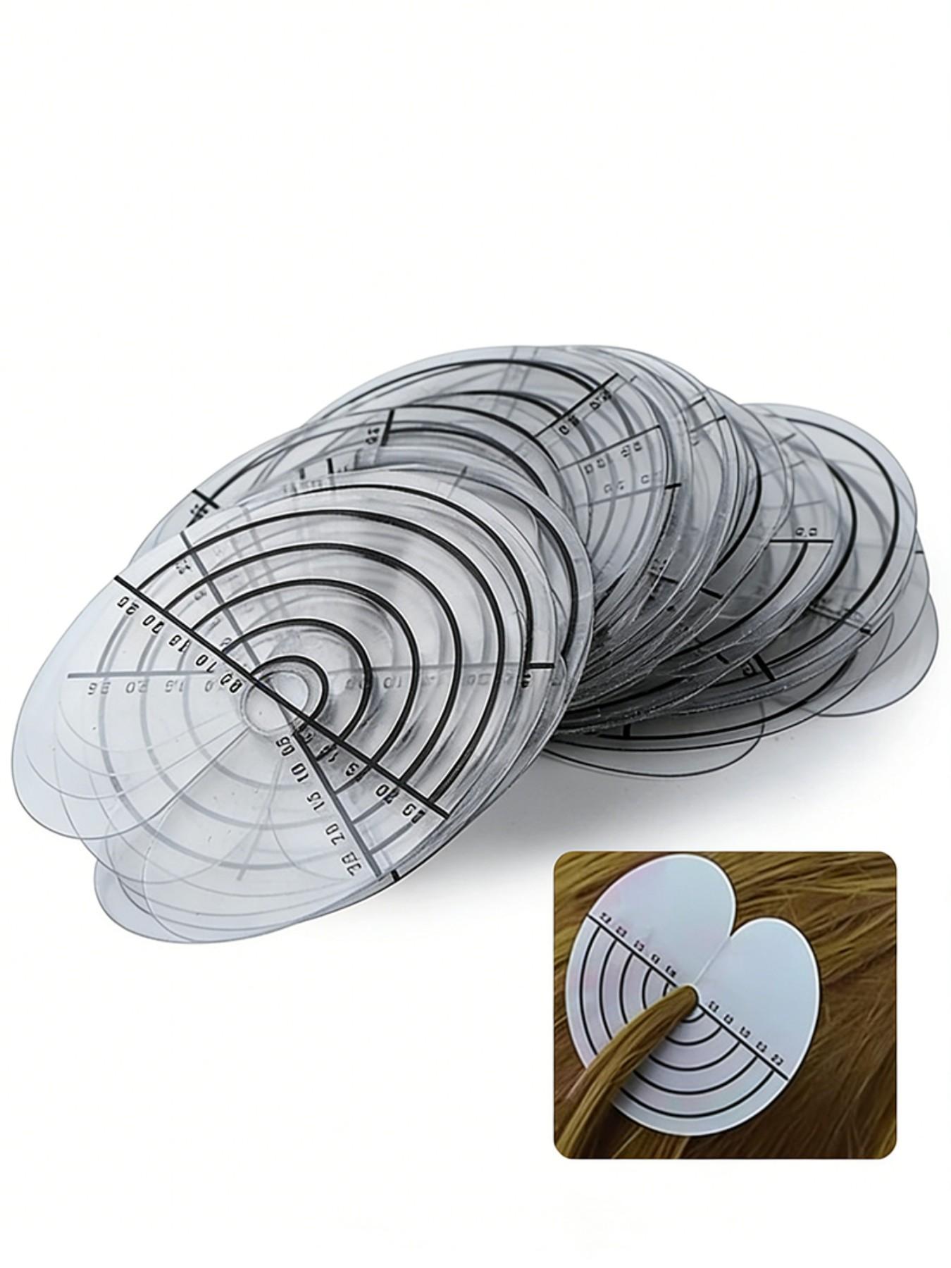 Circular Scale Hair Extension Locator Ruler, Transparent Visual Design, Ideal for Salons and Home Use, Essential Tool for Wig Making