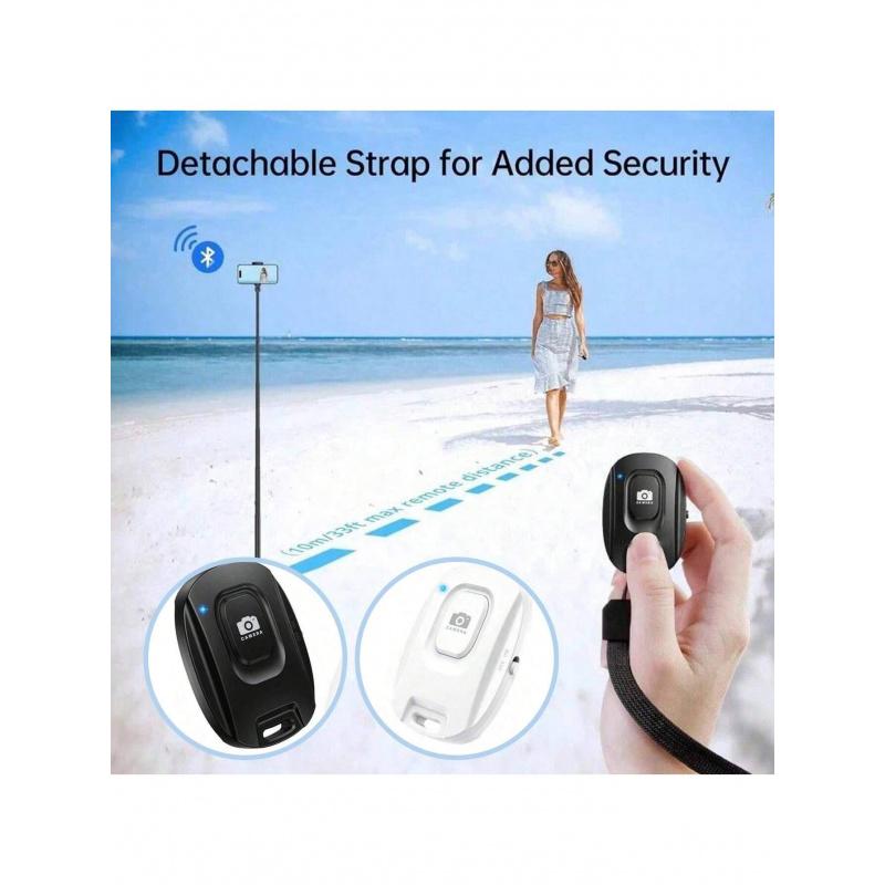 Camera Remote Tter One And Android Smartpones Wires Pone Remote Control Selfie Button Potos And Deos (Bluetoot 5.2) Wrist Strap Included Black W54 Portable Wireless
