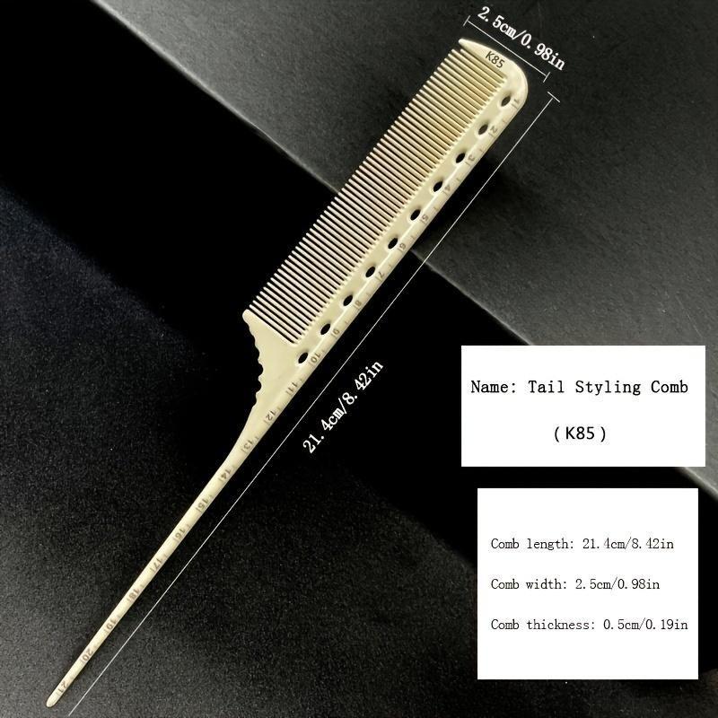 Professional Comb Set 6-Piece, Durable Haircut Tools for Salon and Home Use, Precision Cutting with Measurement Marks