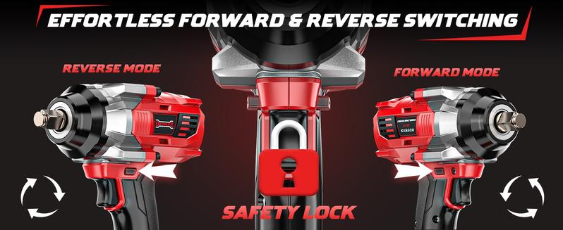 Brushless Impact Wrench 1/2 inch Compatible with Milwaukee 18V Battery (NO Battery!!), 1000Ft-lbs (1300N.m) High Torque Impact Gun, 4 Speed Modes Power Tools