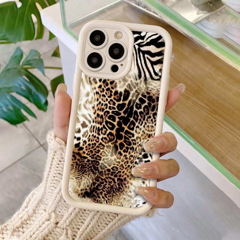 Leopard & Zebra Print Patchwork Wild Retro-Themed Phone Case, High Quality Protective Phone Case, Suitable for iPhone 17/16/15/14/13/12/11 Pro, Plus, Pro Max, Mini, X, XS,XSMAX, XR and Other Series, Shockproof, Lightweight, TPU Material, Accessories