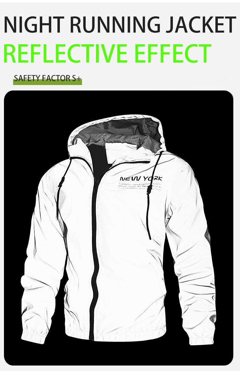 Men's Reflective Motorcycle Jacket, Night Visibility Gear, Windproof & Waterproof Design, Outdoor Sports Casual Wear, Comfortable Fit