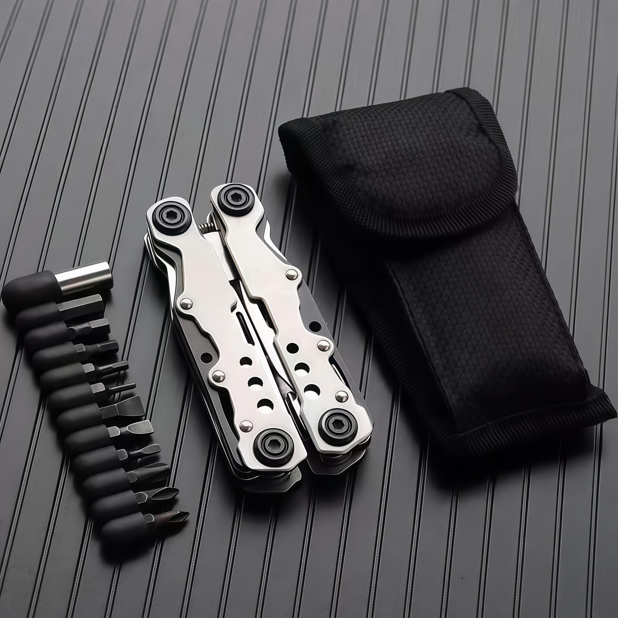 Multi-Function Car Repair Tool Set with Multiple Bits & Oxford Bag, Portable High-Quality Metal Pliers for Home & Outdoor Use, Portable Hand Tools Multi Tool Kit Outdoor Multifunctional Tools