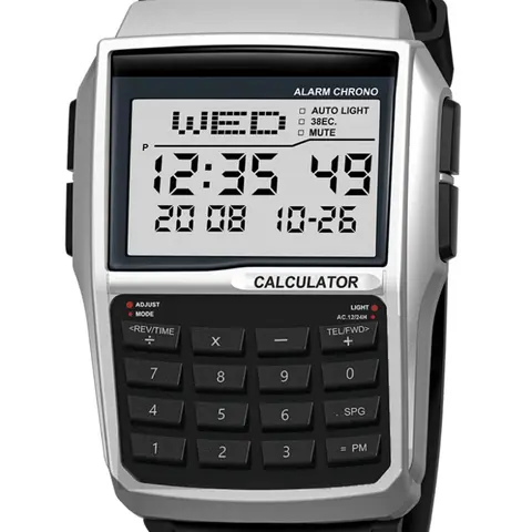 Unisex Square Digital Sports Watch, Square Electronic Watch, Multifunctional with Calculator, Phonebook & LED Night Light, Gift Box Included