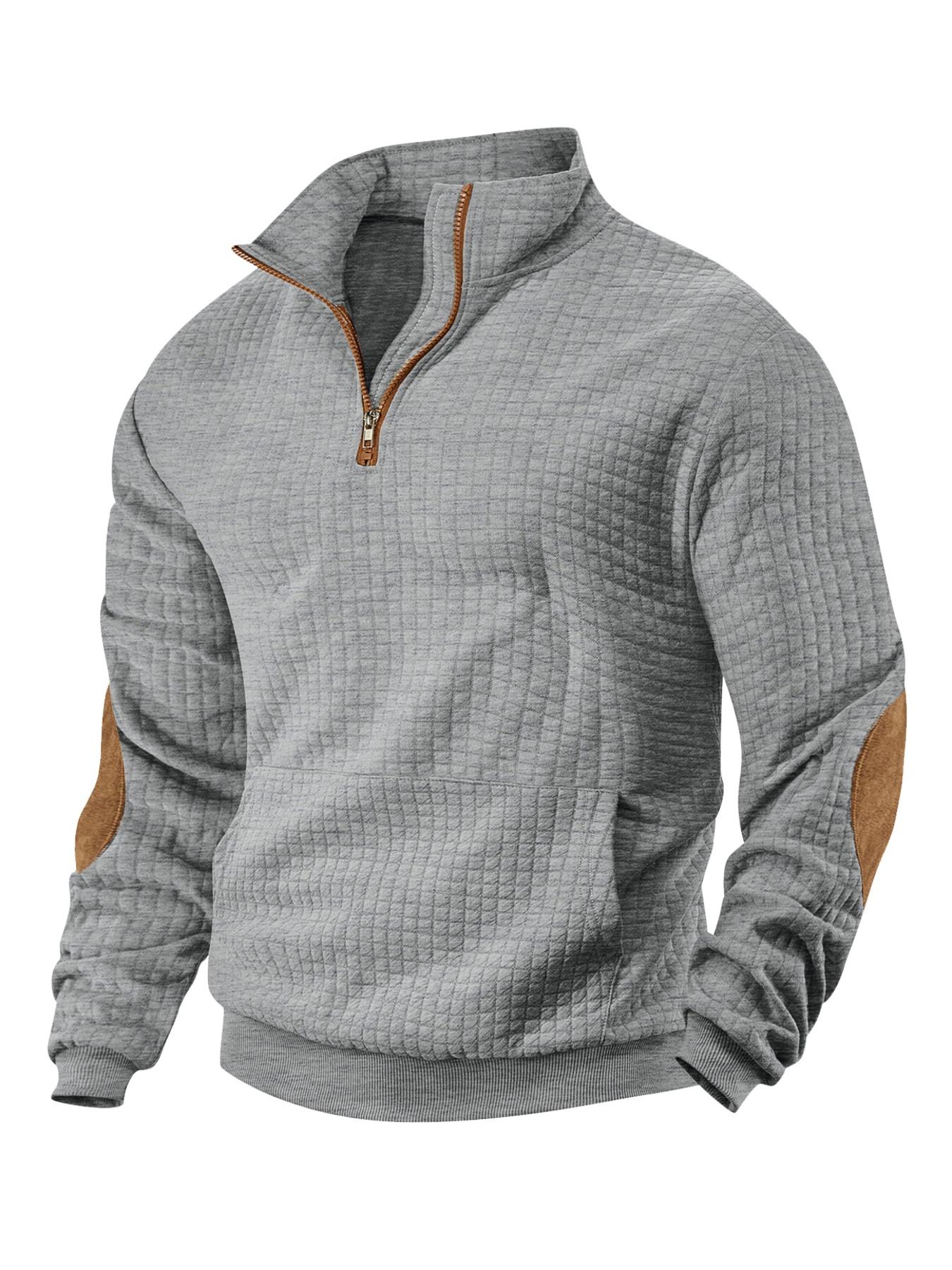 Autumn and winter men's wear, simple collar plaid jacquard pullover short sleeve long sleeve, slim fit casual pullover knitted outfit daily wear men's clothing, casual fitting pullover, casual fashion men's wear, Knitwear