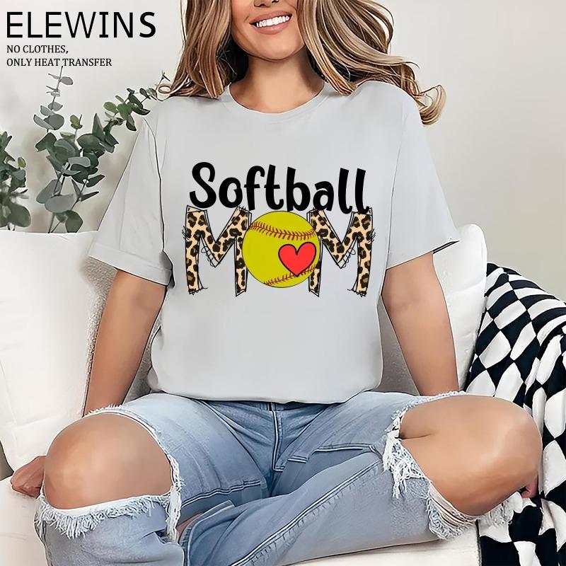 6 Sheets Baseball Mother's Day Heat Transfer Vinyl HTV Gold Foil DTF Transfer for T Shirts Hoodies Jeans Bags Pillows Washable Iron on Vinyl for Men Women