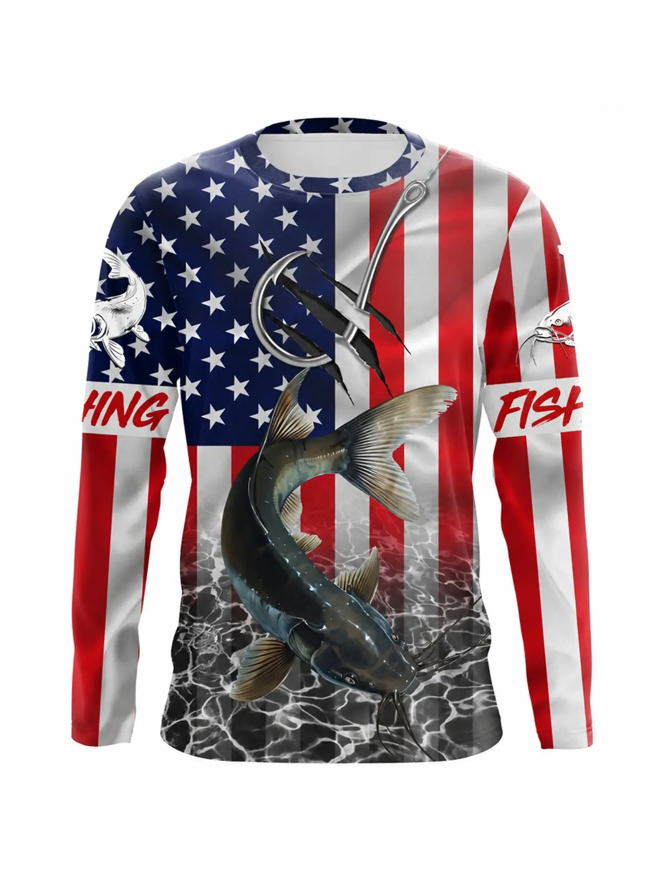 High-Performance Long Sleeve Fishing Shirt, Mountain Lake Ocean Hiking Compression Top, Men's Surfing Apparel, All Seasons Loose-Fit