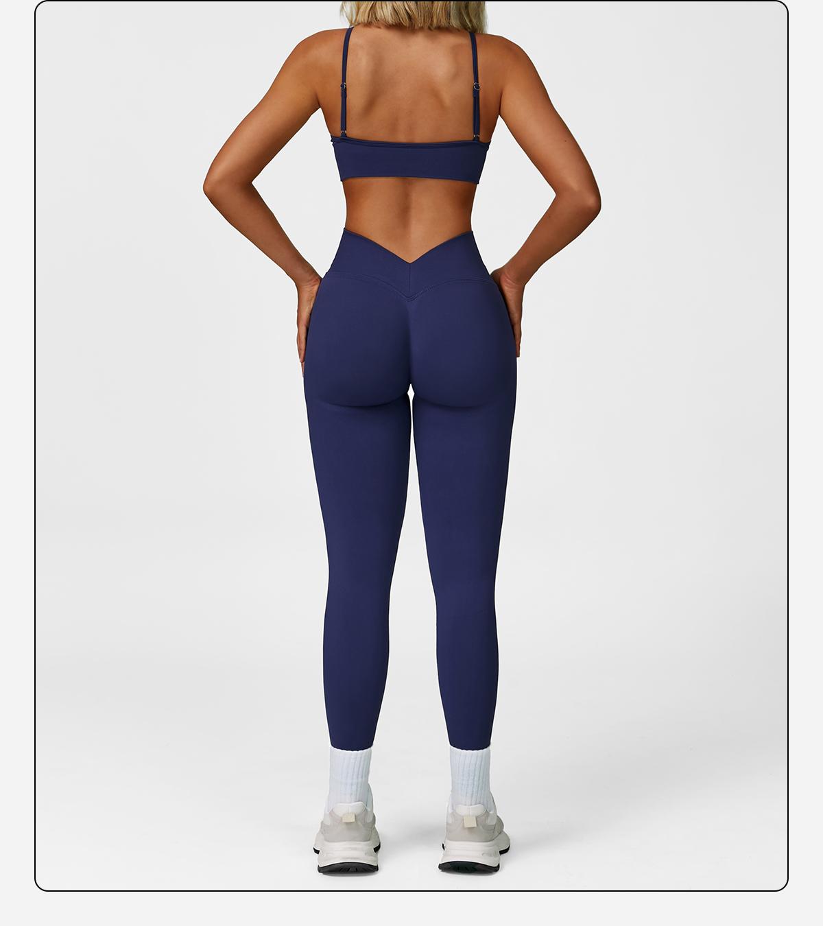 MFVIM Women's Christmas Fitness Set 2-Piece Seamless Skin-Exposed Backless Vest Sports Bra & High-Waist Cycling Shorts Yoga Pants Comfortable Sportswear for Yoga Running & Casual Wear Christmas Gifts SpringStatements