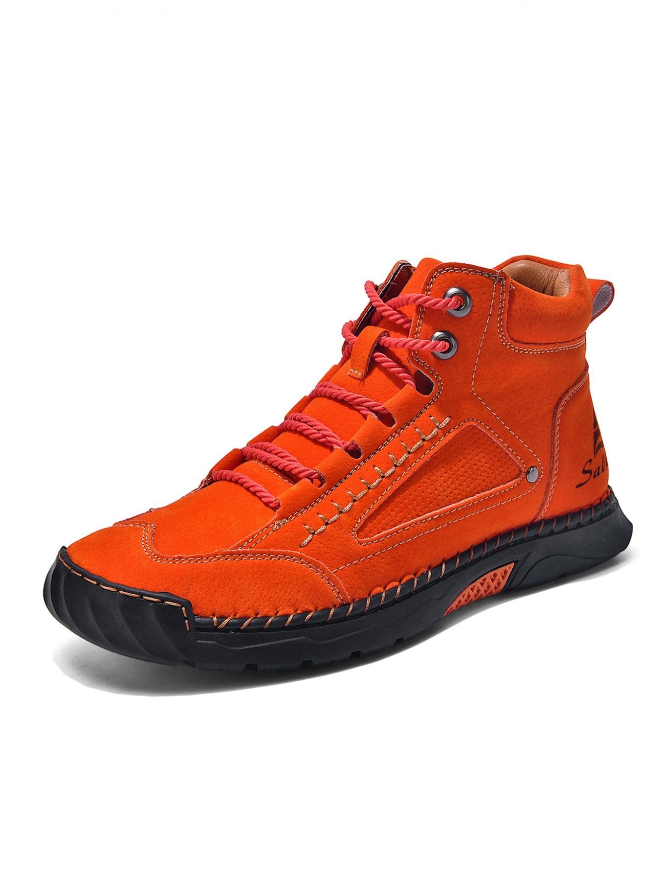 Vintage Hand-Stitched Chelsea Work Boots, Soft Bottom Anti-Slip Casual Hiking Shoes, Synthetic Leather, Medium Width, All Seasons