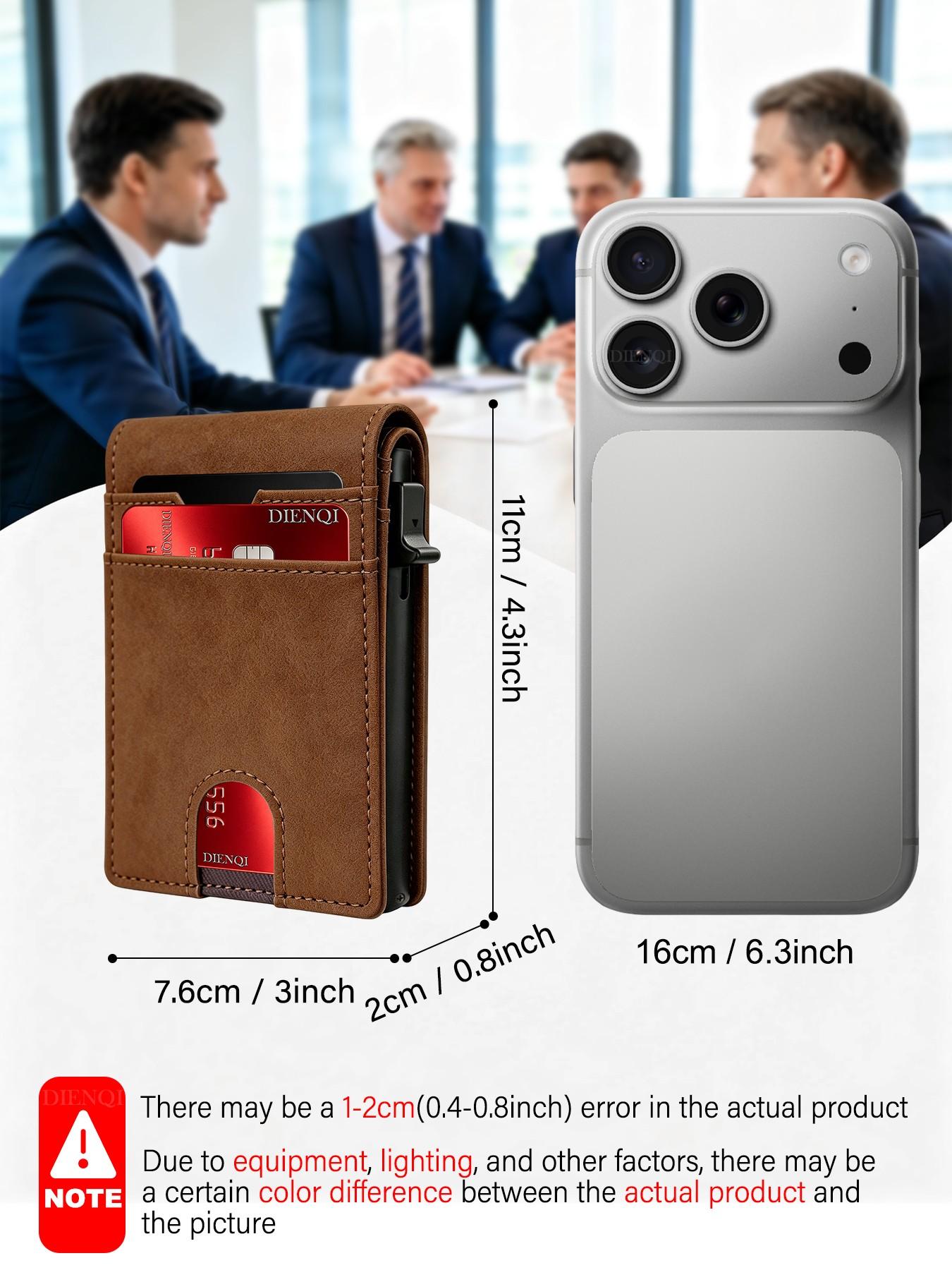 Men's Magnetic Wallet Coin Purses RFID Blocking Bank Credit Card Holder Purses Clutch Bag Slim Smart Wallets Man Mini Card Case RFID Protected Wallet