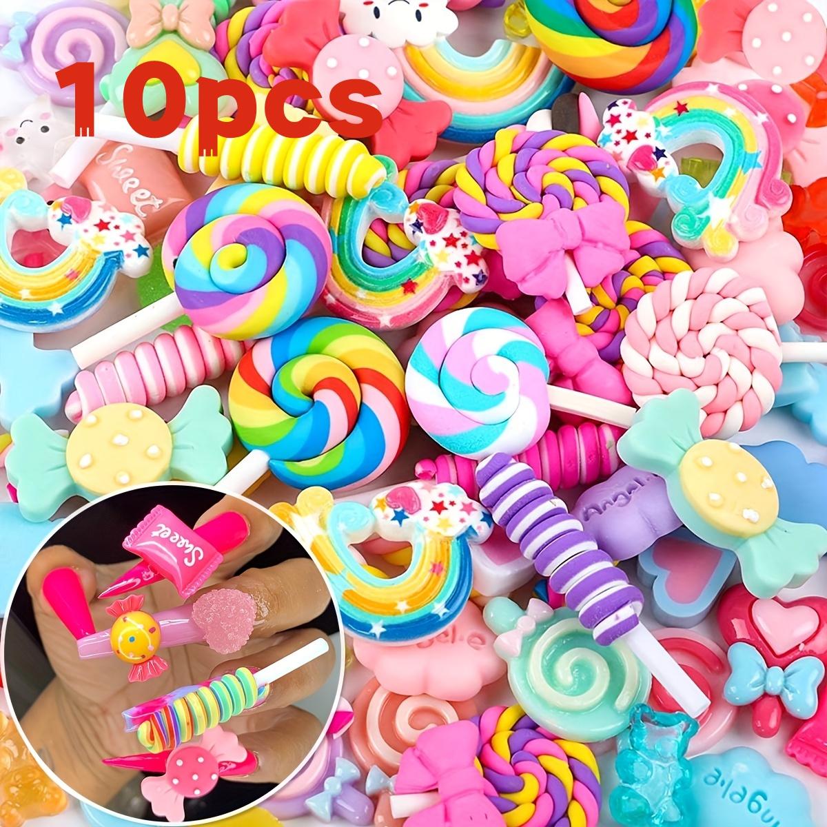 20-50pcs Candy Charms, Cute Fruit and Dessert Nail Decorations, Durable Resin Accessories for Mud, Nails, Crafts