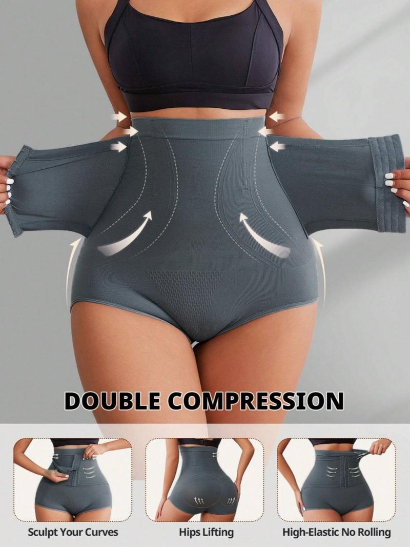 Women's High Waist Dual Compression Shapewear Shorts With Hooks, Tummy Control Butt Lifting Shaper, Adjustable Body Shapewear,Women's Shapewear Bottoms for Daily Wear,Womenswear, Tummy Tuck Garment, Highwaist Girdle Everyday，Suitable For Daily Wear