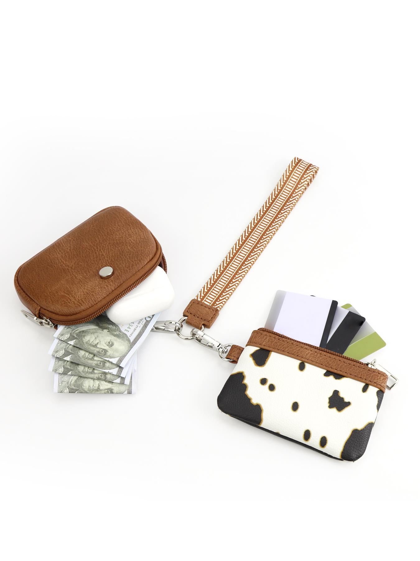 Women's Cute Leopard Print Zipper Short Wallet, Trendy Versatile Wristlet Wallet, Fashionable All-match Versatile Coin Purse for Daily Use, Stylish Wallet