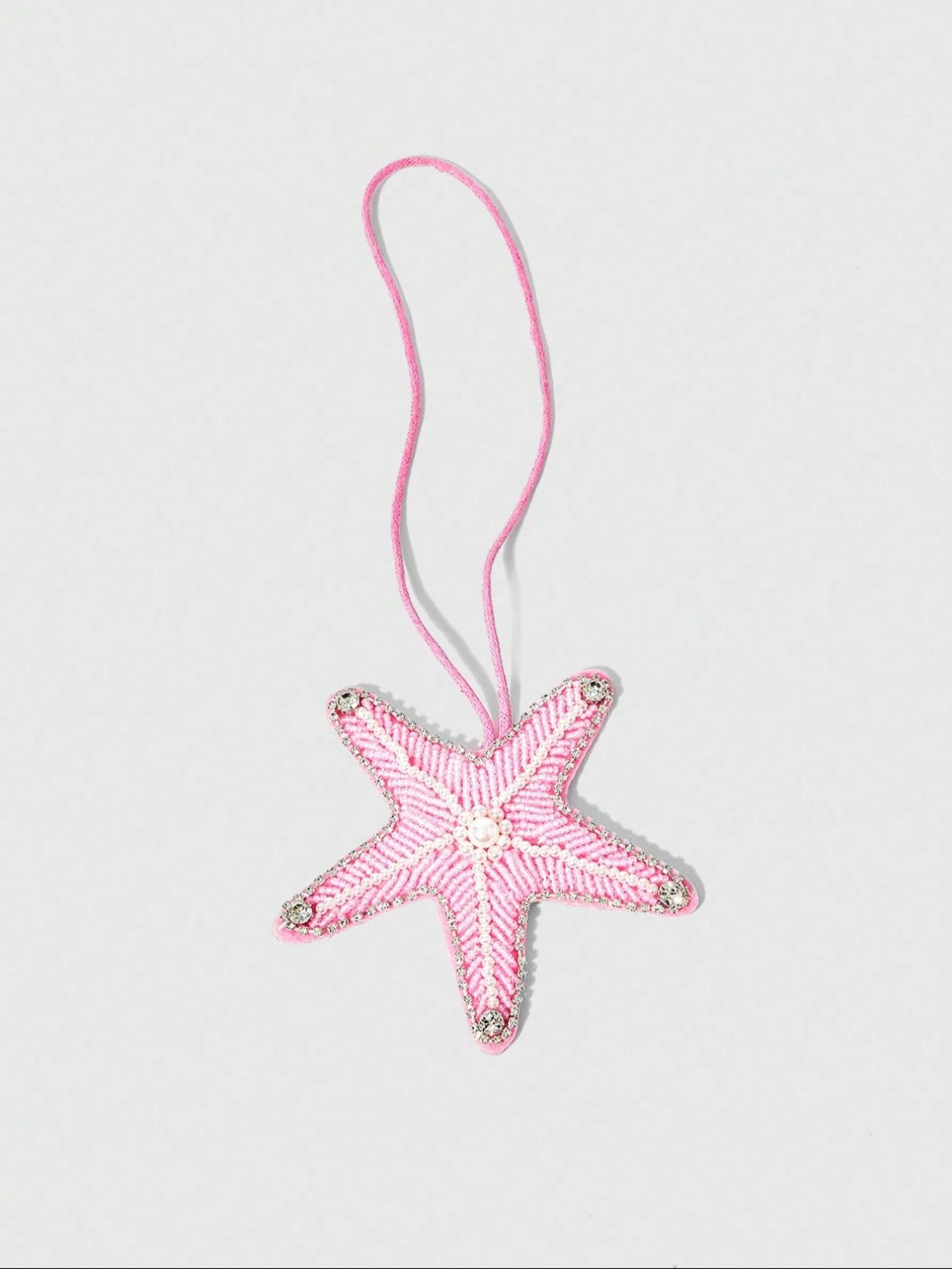 Handmade Pearl Shell Charm Pendant, Boho Style Keychain or Car Ornament, Perfect for Vacation Bags and Woven Handbags Decor, Charms For Bags