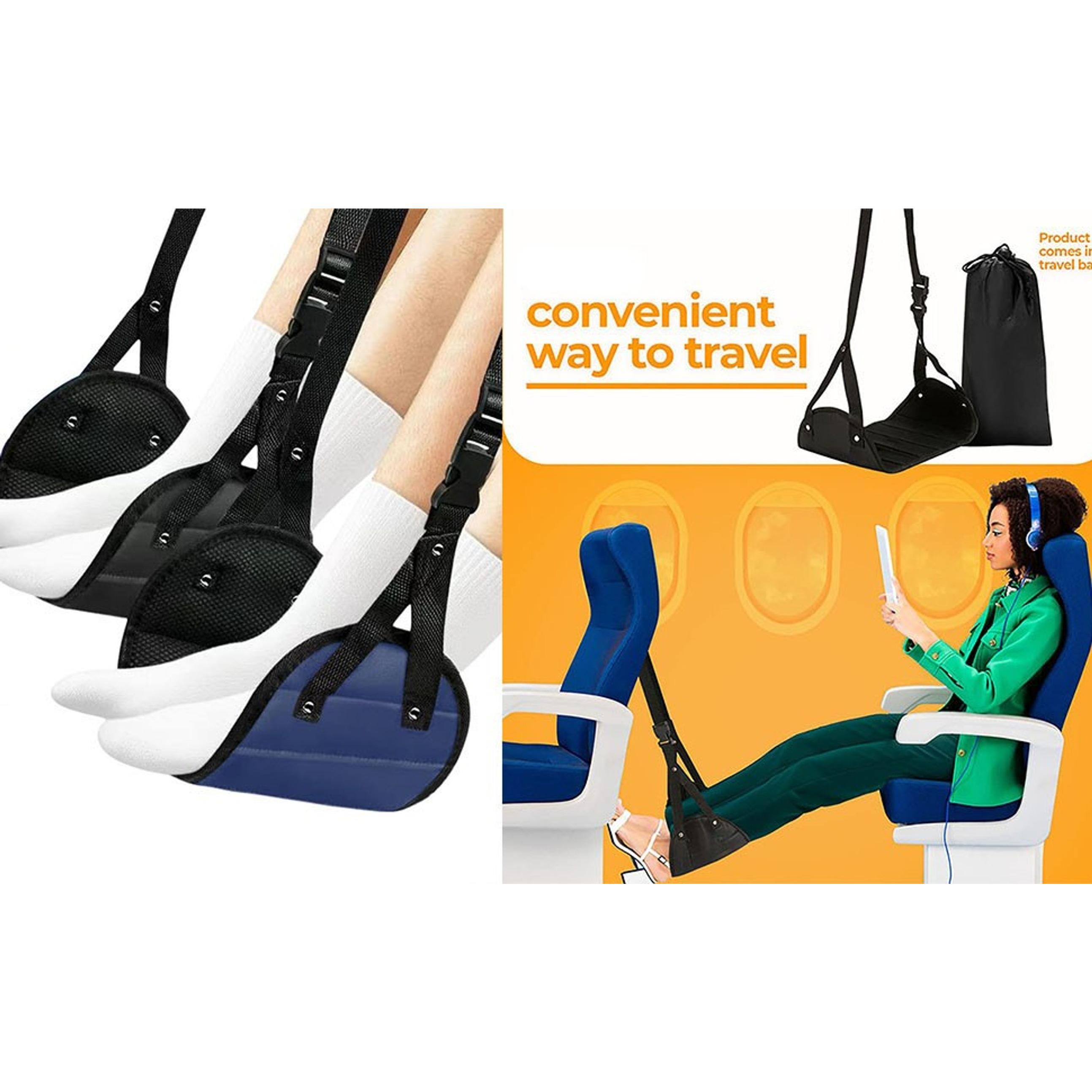 Airplane Travel Footrest Hammock - Portable Feet Hammock for Plane, Office & Home Use