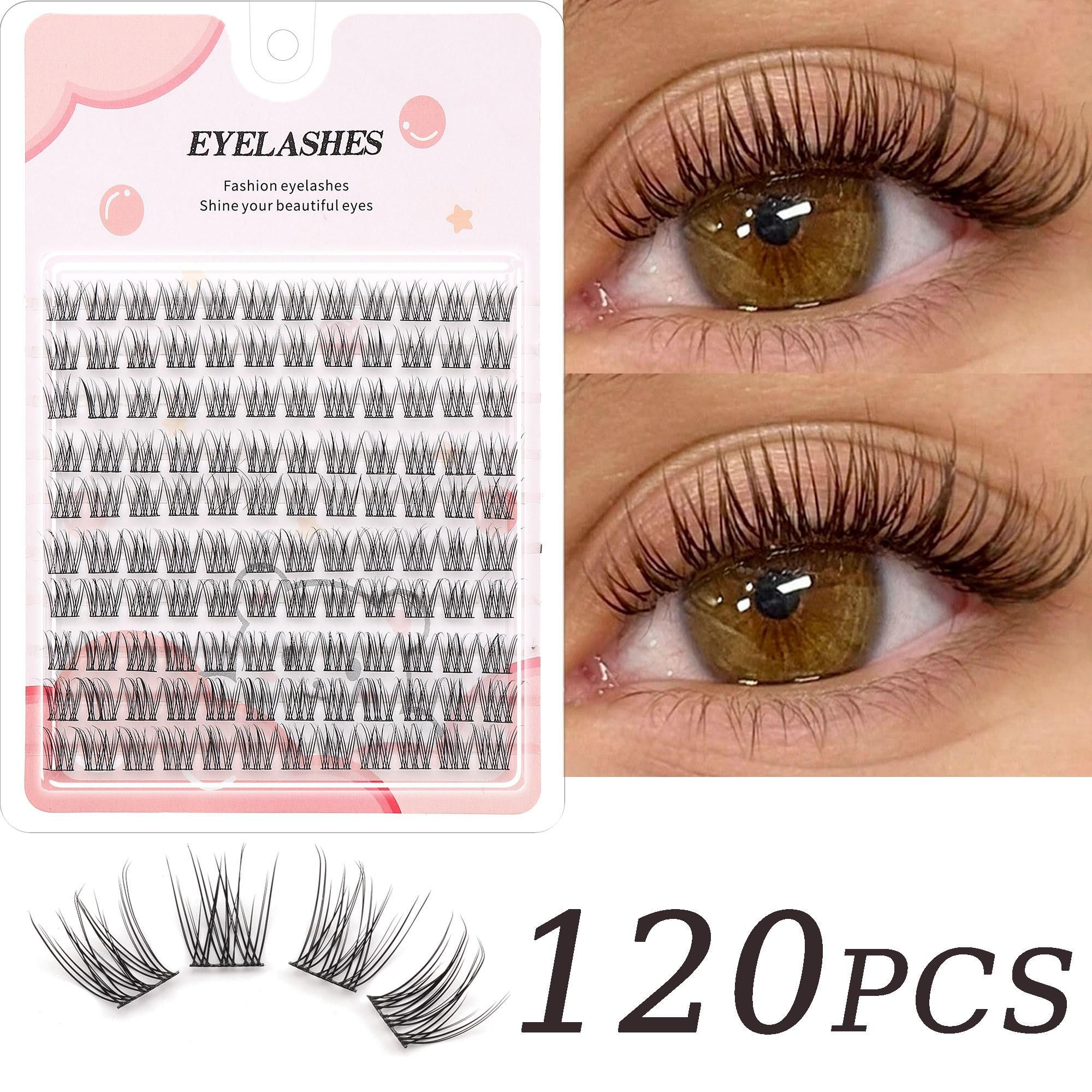 DIY Eyelash Cluster Set D Curl Soft Fluffy Individual Lashes Transparent Stem High-Quality Fiber Reusable Beginner Friendly Travel Essential