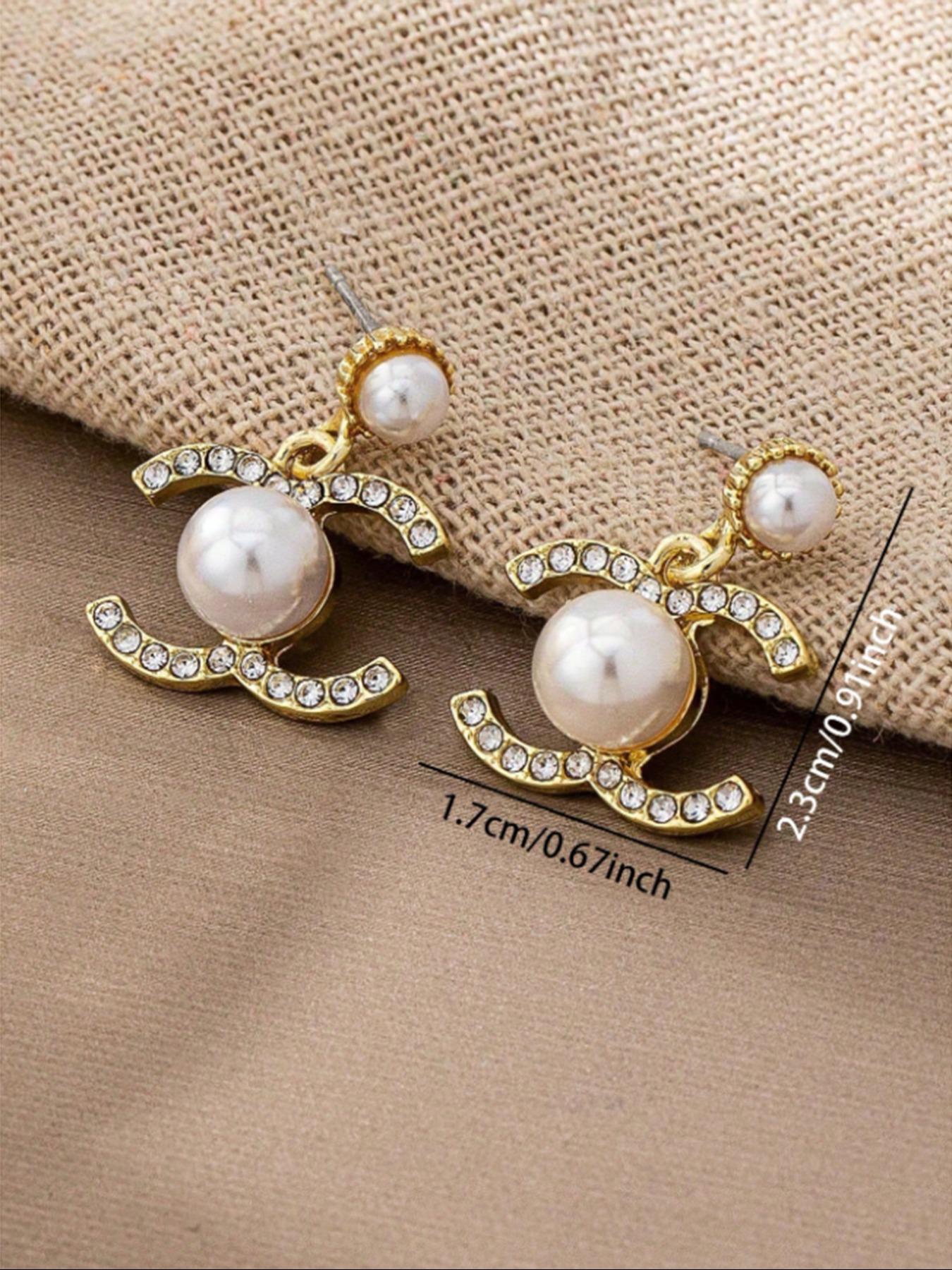 Women's Elegant Faux Pearl Decorated Dangle Earrings, Fashion Vintage Earrings for Daily Wear, Jewelry Gift